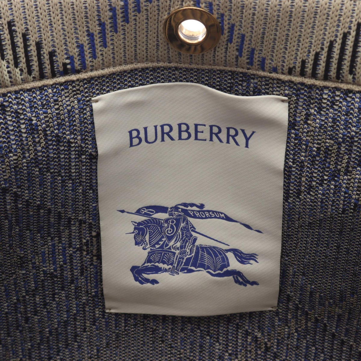 Burberry Gray Multi-Color Fabric Handbag Tote Bag (Pre-Owned)