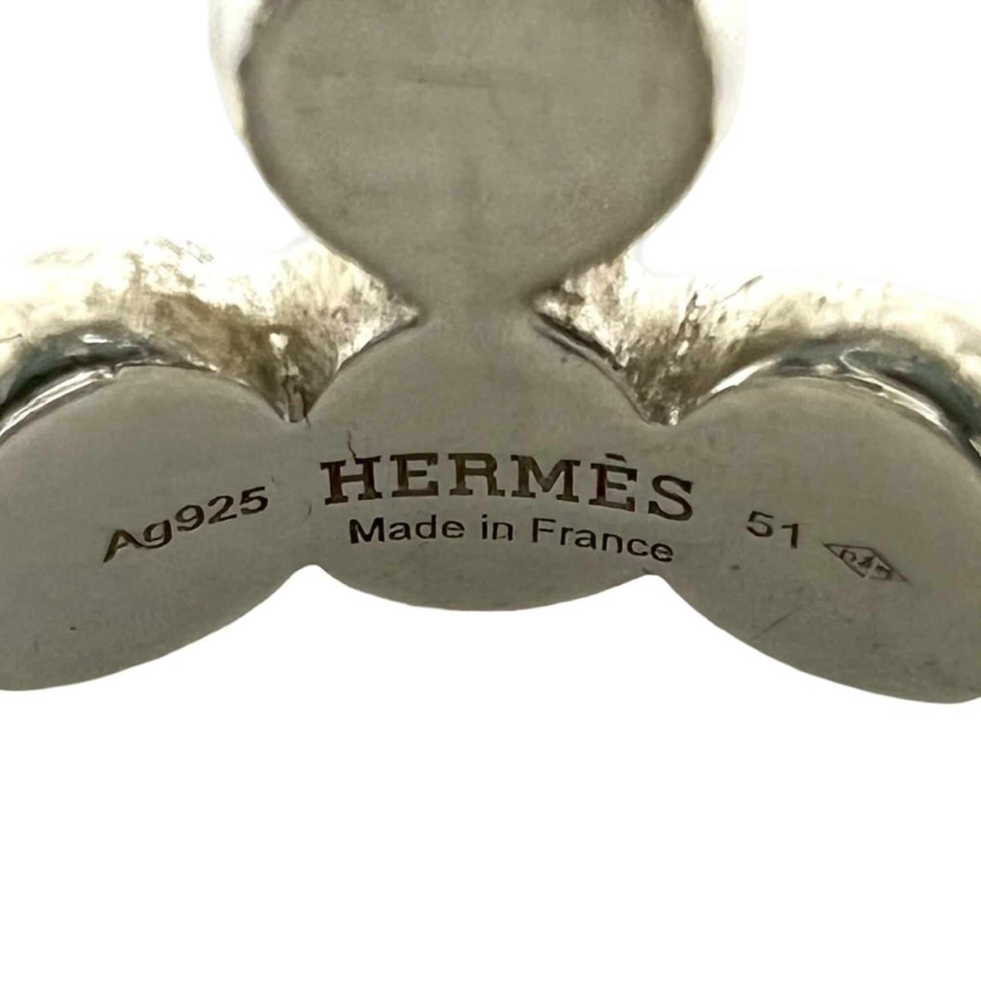 Hermes Silver Silver 925 Band Ring (Pre-Owned)