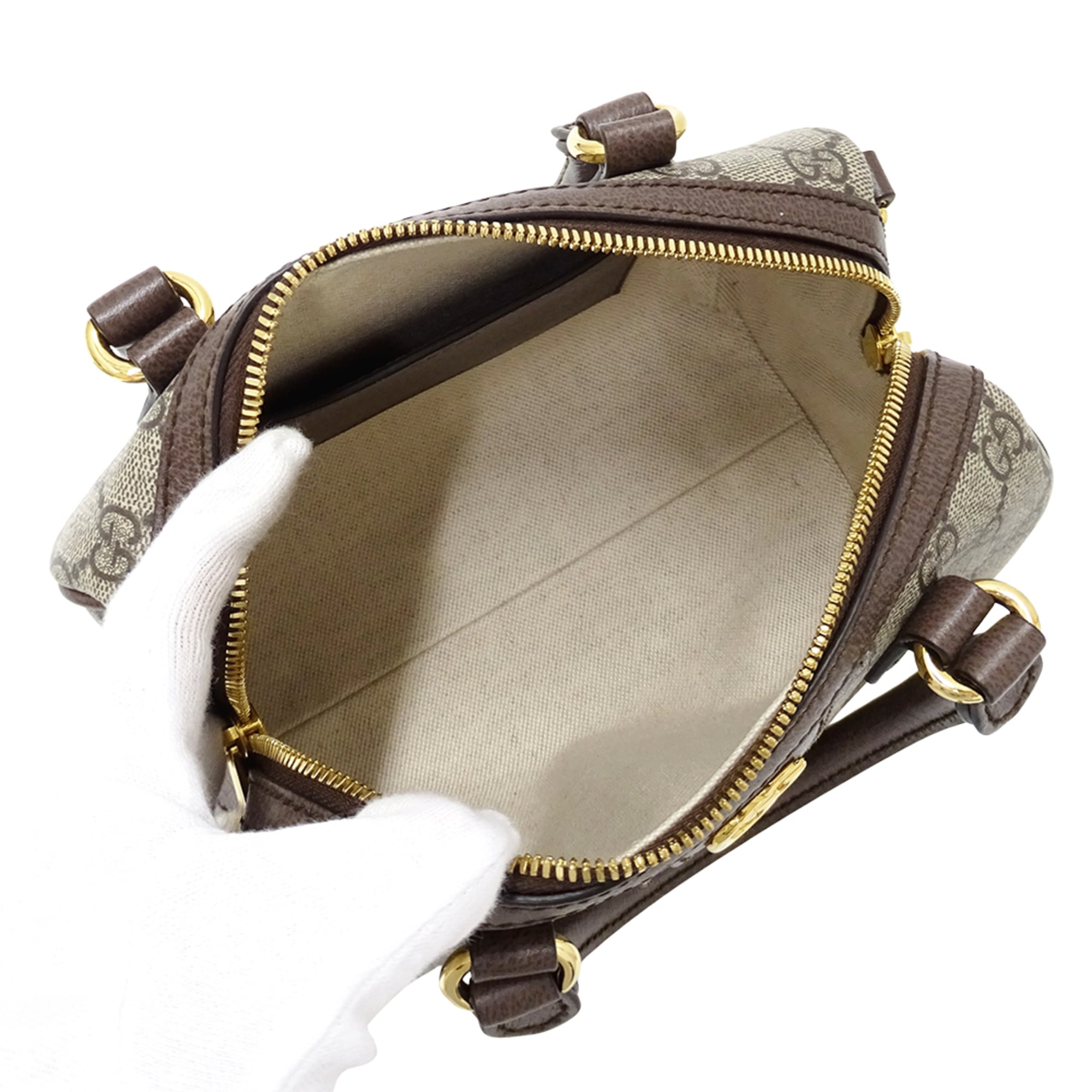 Gucci Beige Brown Gg Supreme Canvas Handbag Shoulder Bag (Pre-Owned)