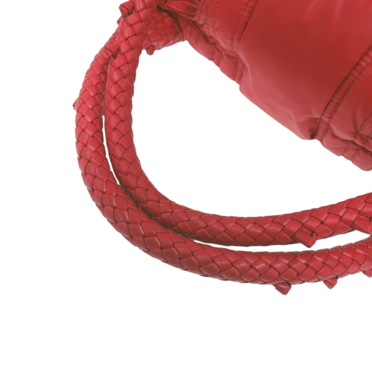 Fendi Red Color Nylon Leather Handbag (Pre-Owned)
