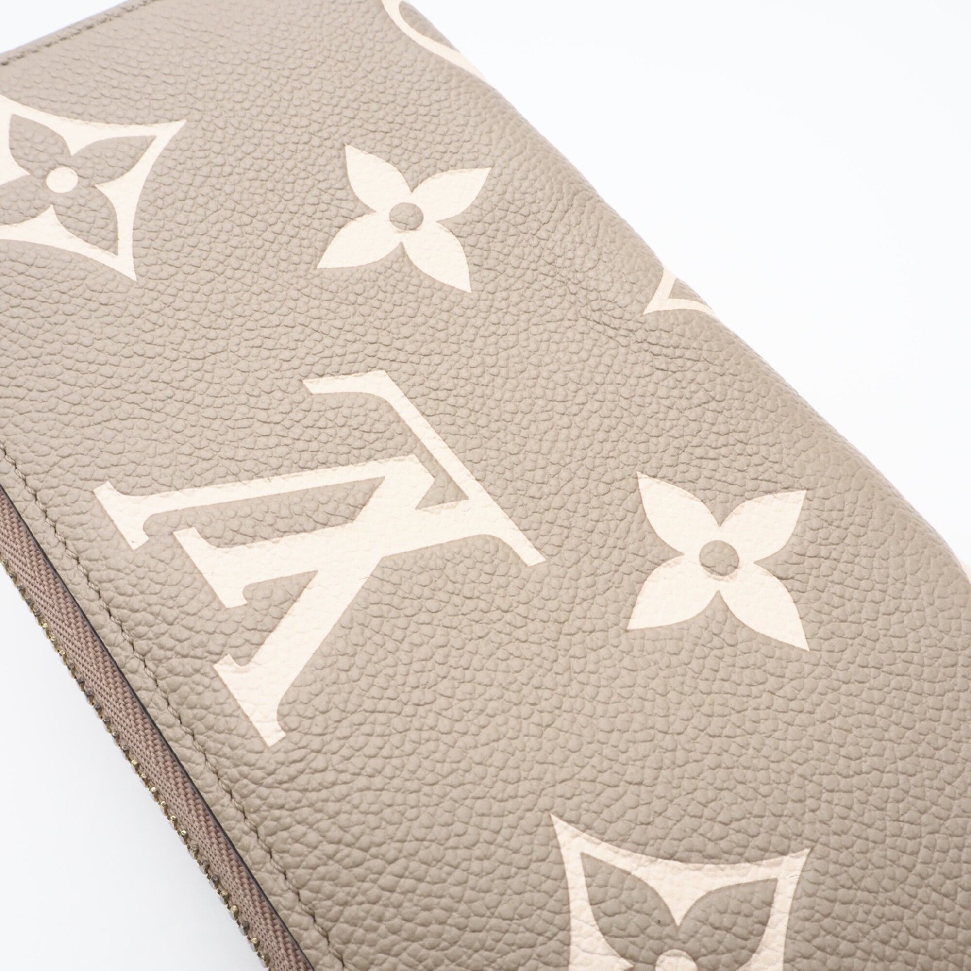 Louis Vuitton Monogram Empreinte Beige Leather Long Wallet (Bi-Fold) (Pre-Owned)