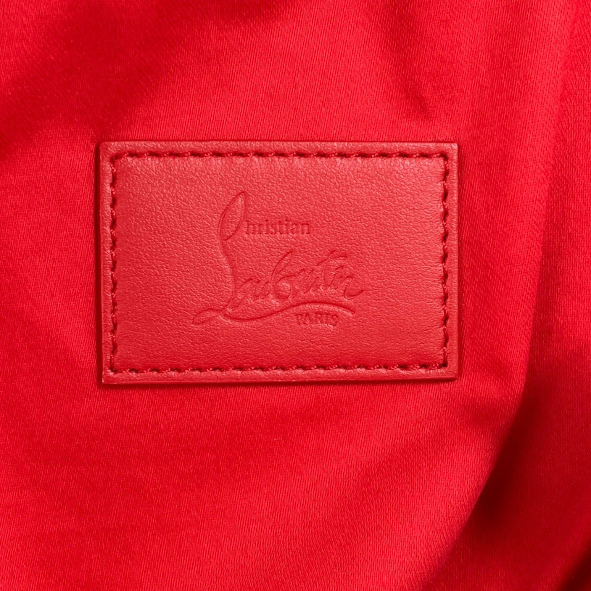 Christian Louboutin Red Color Canvas Leather Backpack (Pre-Owned)