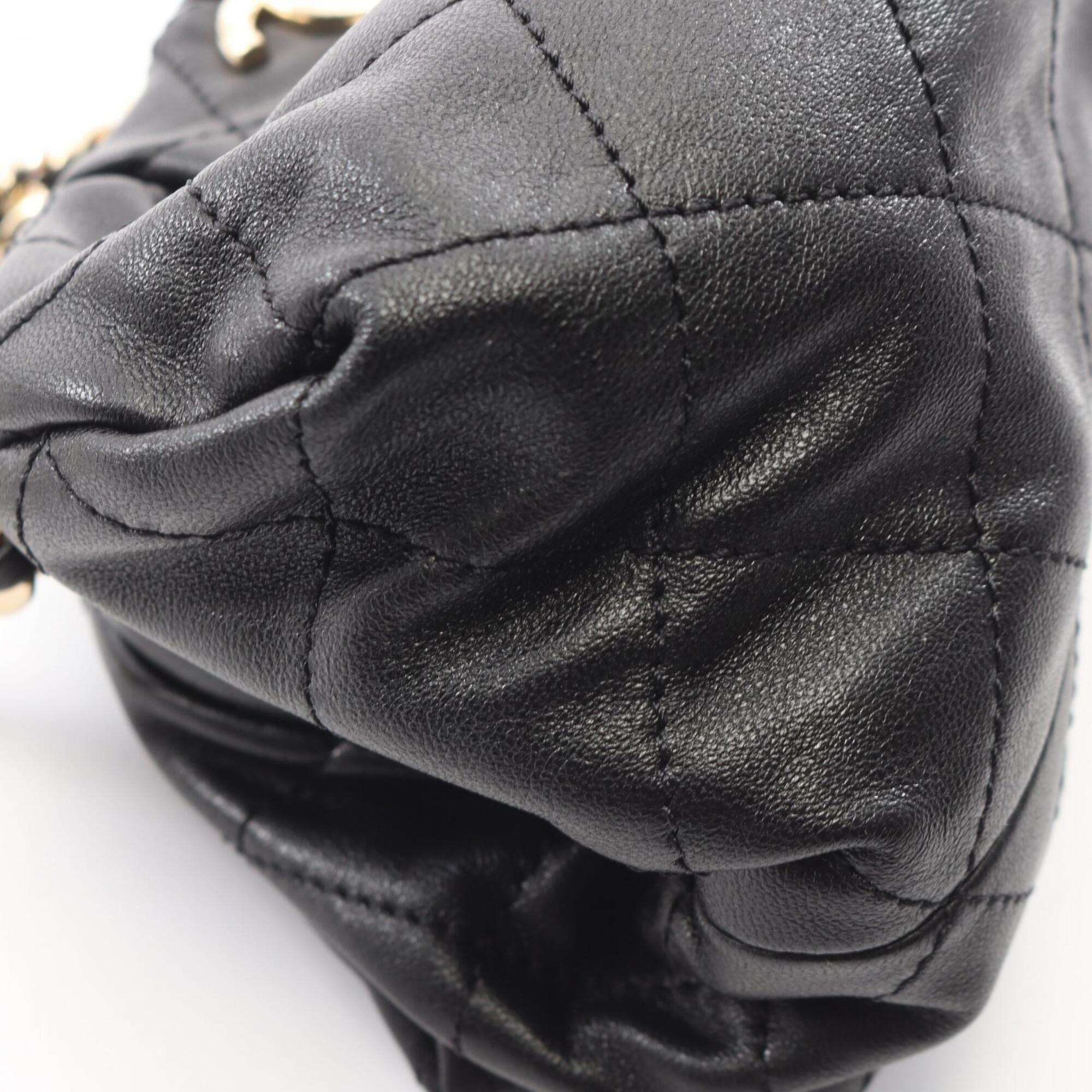 Chanel Black Leather Handbag Shoulder Bag (Pre-Owned)