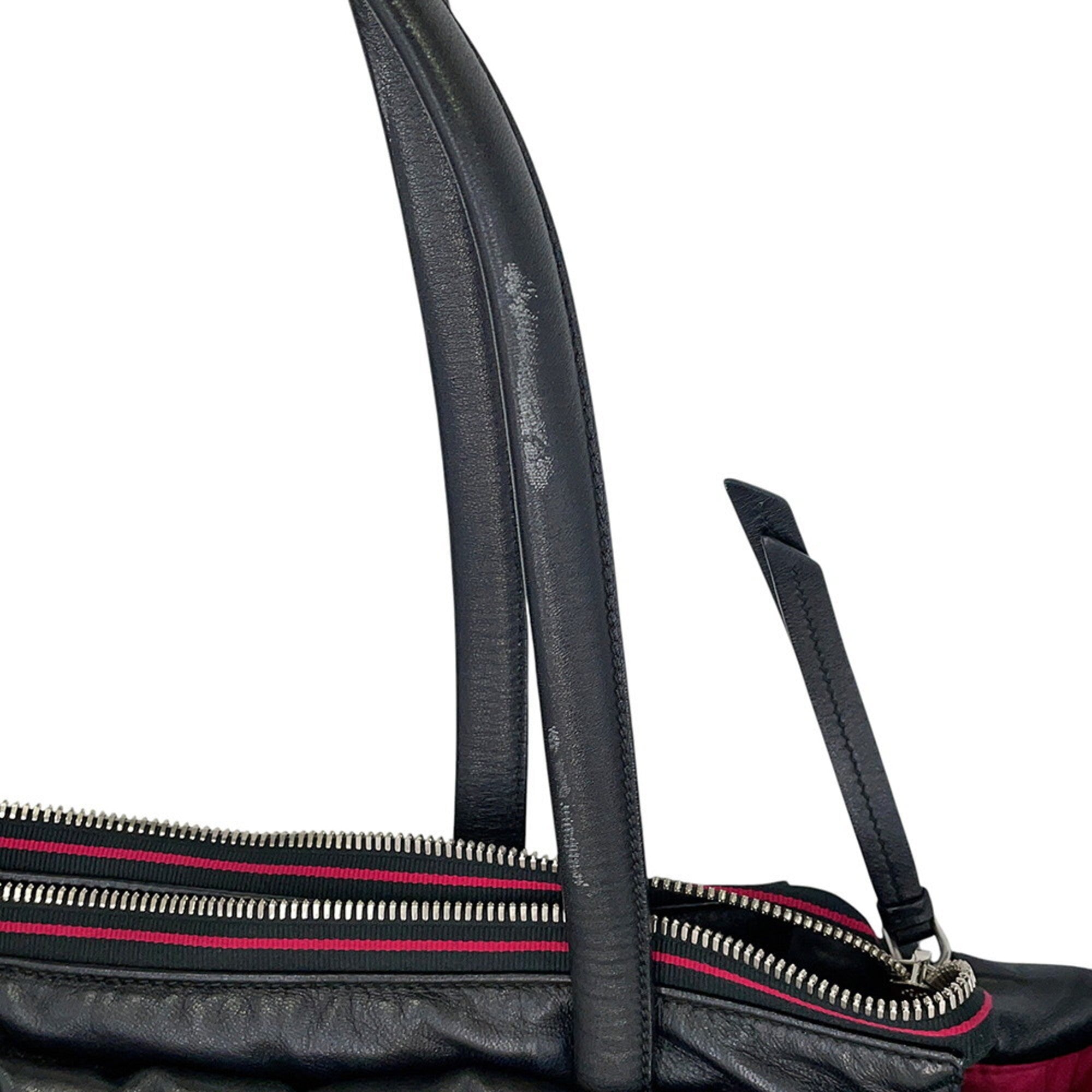 Prada Black Leather Handbag Tote Bag (Pre-Owned)
