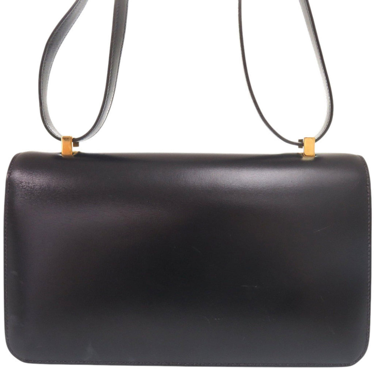 Hermes Navy Box Calf Leather Shoulder Bag (Pre-Owned)