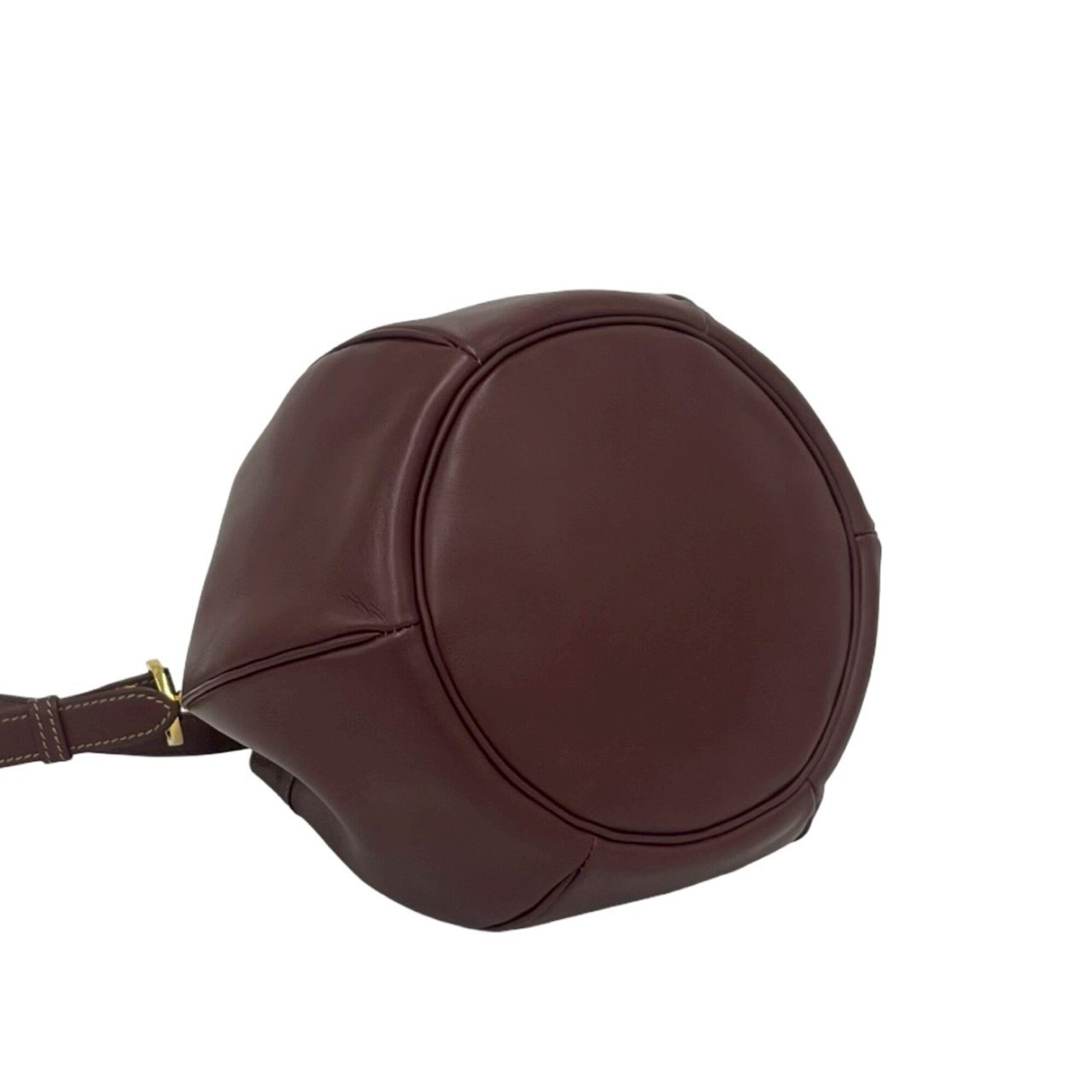 Cartier Wine Red Leather Pochette Shoulder Bag (Pre-Owned)