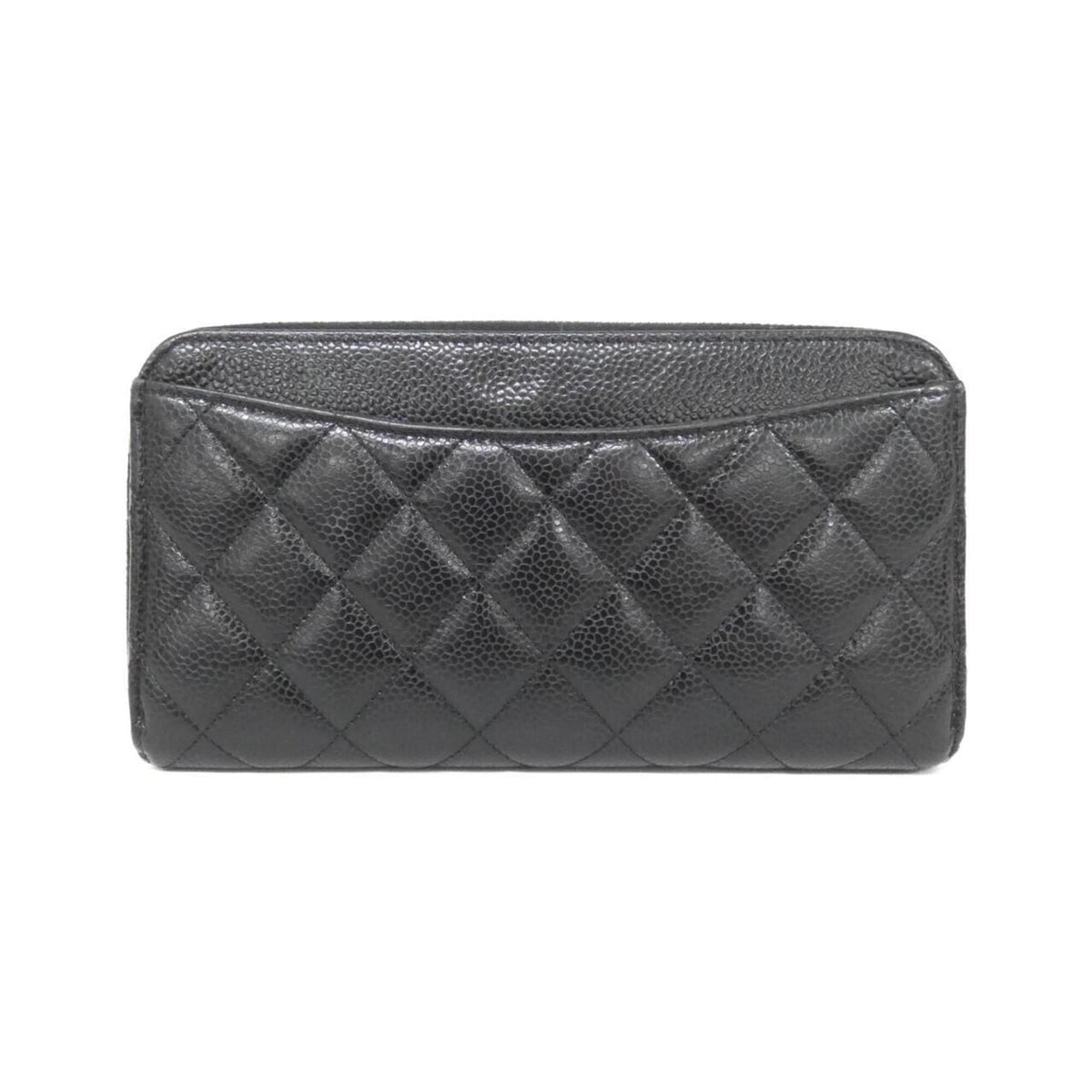 Chanel Black Bordeaux Grained Calfskin Long Wallet (Bi-Fold) (Pre-Owned)