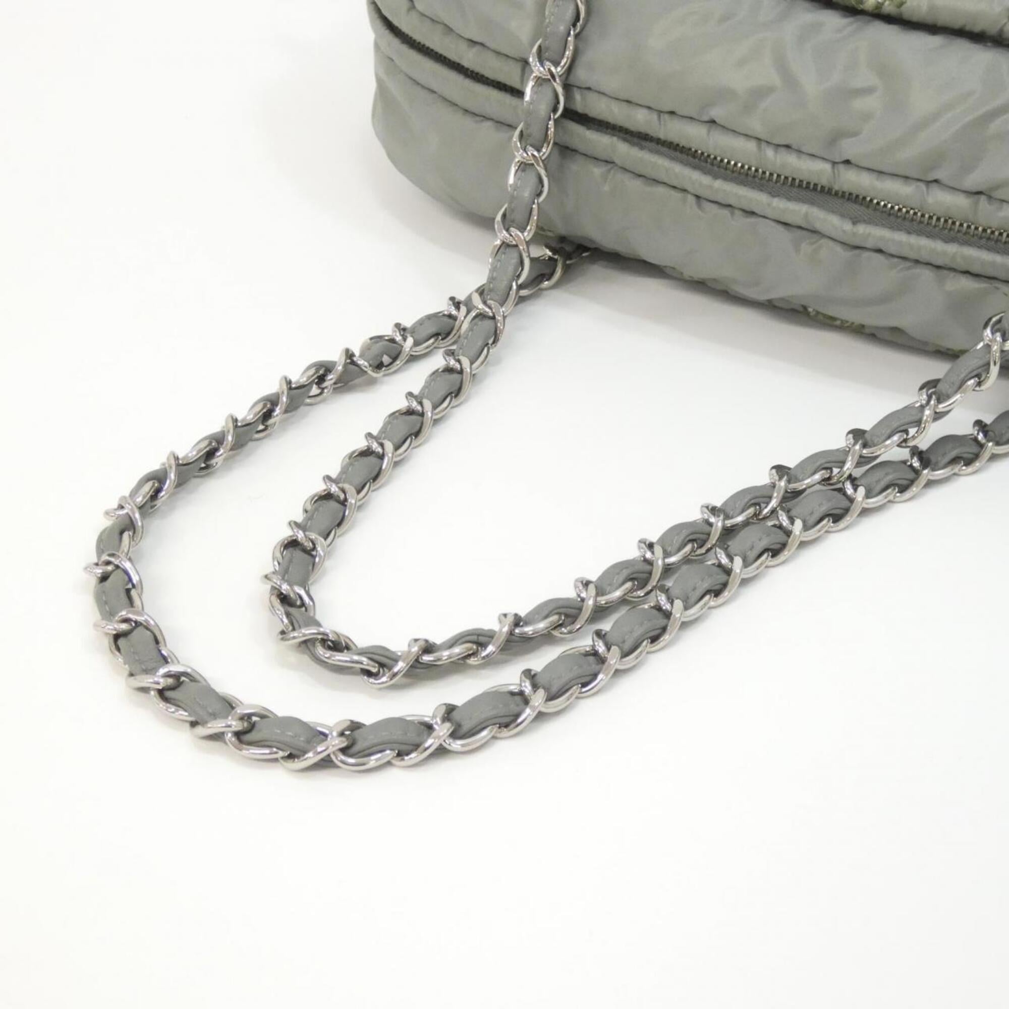 Chanel Gray Nylon Shoulder Bag (Pre-Owned)
