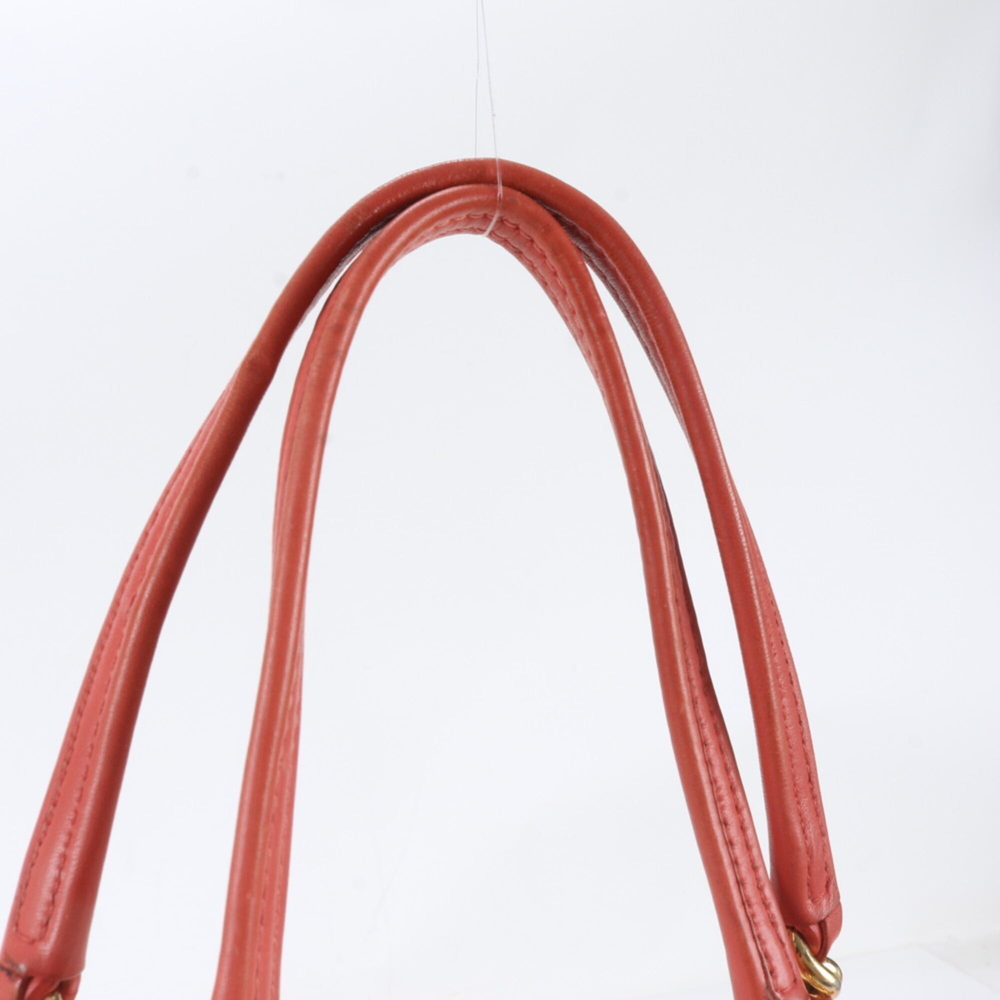 Prada Pink Leather Nylon Handbag Shoulder Bag Tote Bag (Pre-Owned)