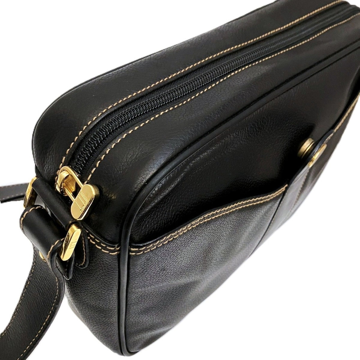 Dunhill Black Leather Shoulder Bag (Pre-Owned)