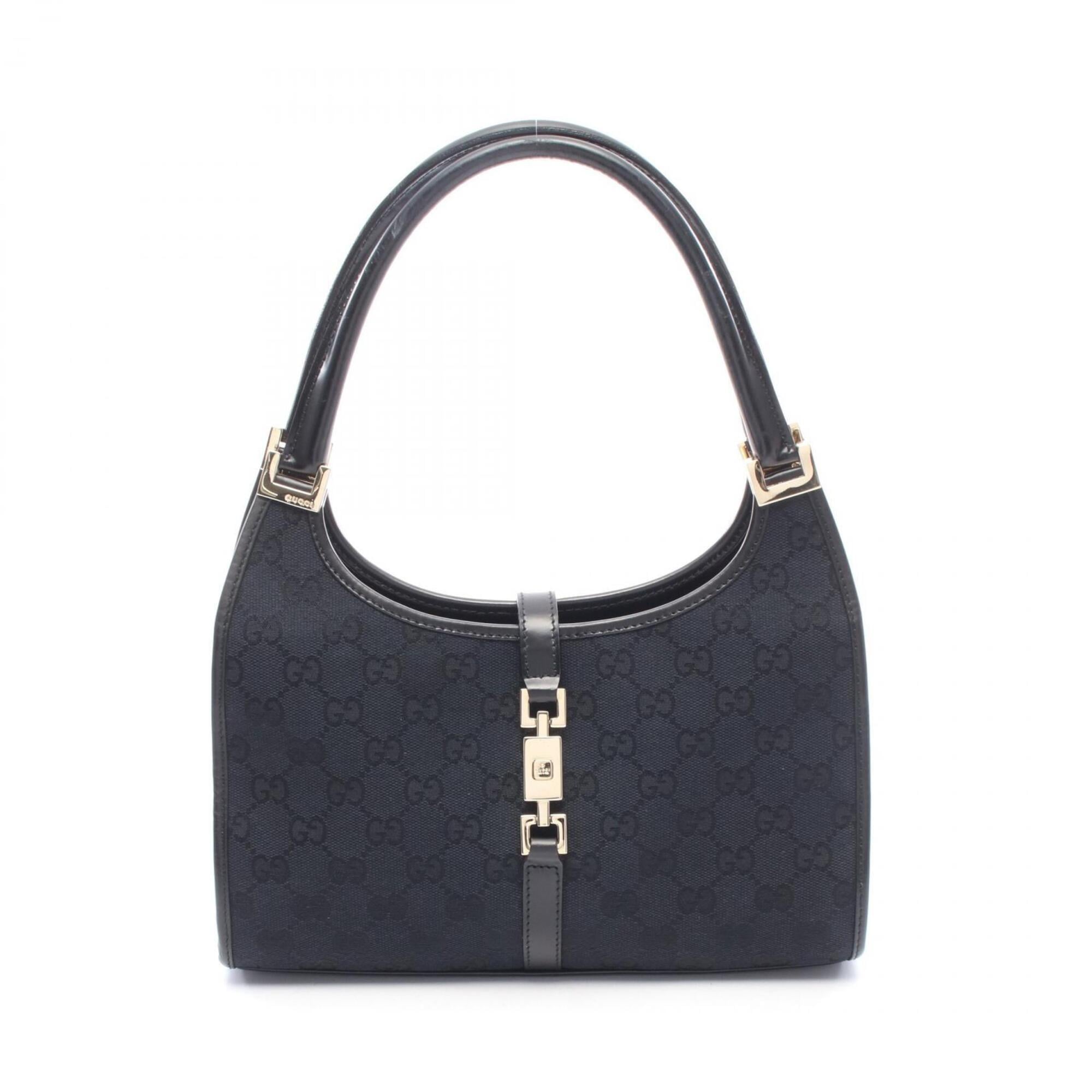 Gucci Black Canvas Leather Handbag (Pre-Owned)