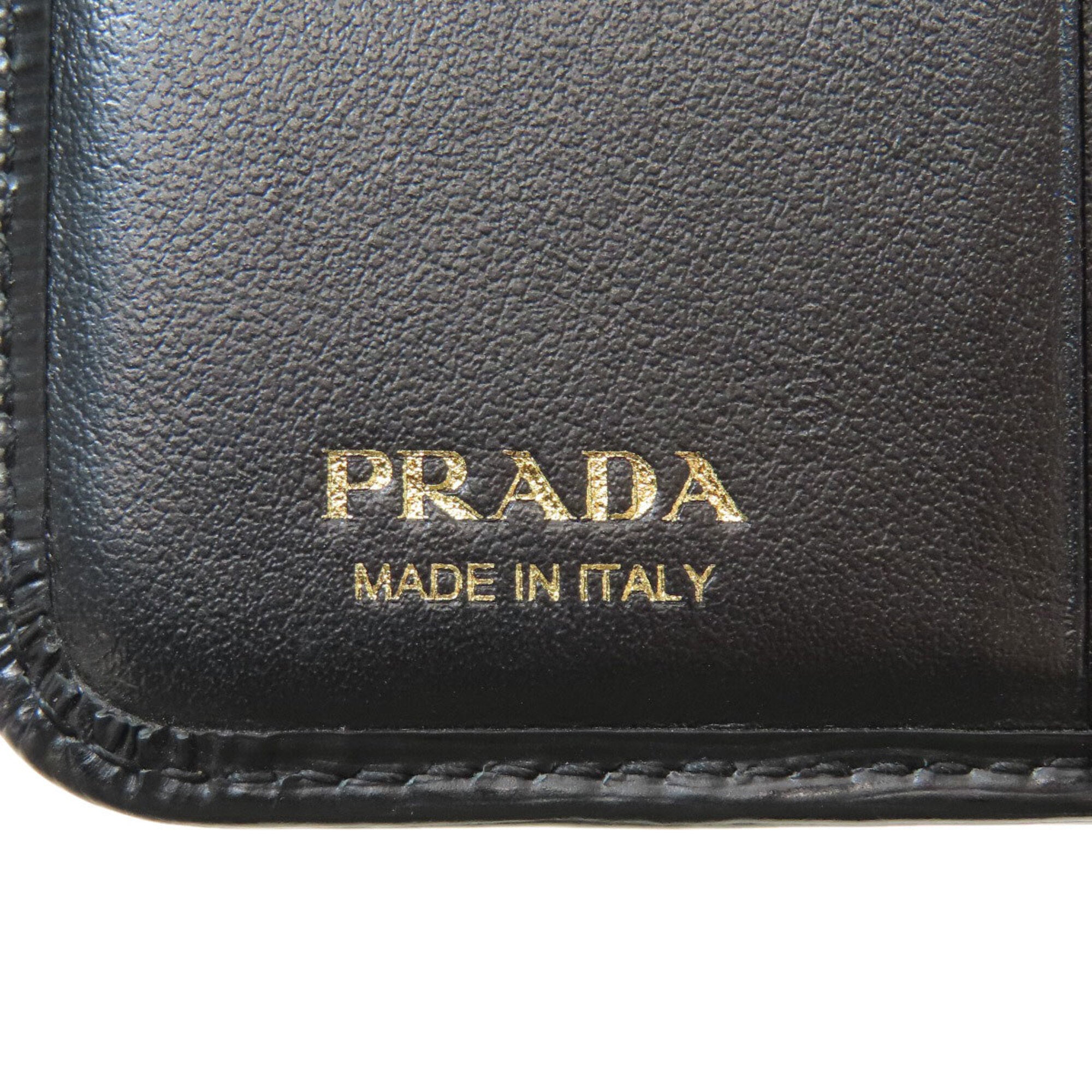 Prada Black Saffiano Triangle Wallet (Bi-Fold) (Pre-Owned)