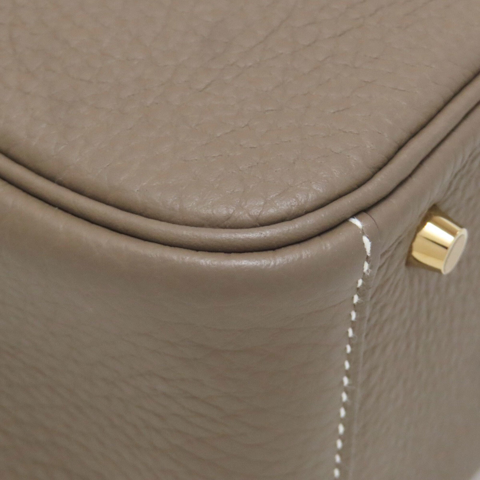 Hermes Lindy Etoupe Gray Taurillon Clemence Leather Handbag (Pre-Owned)