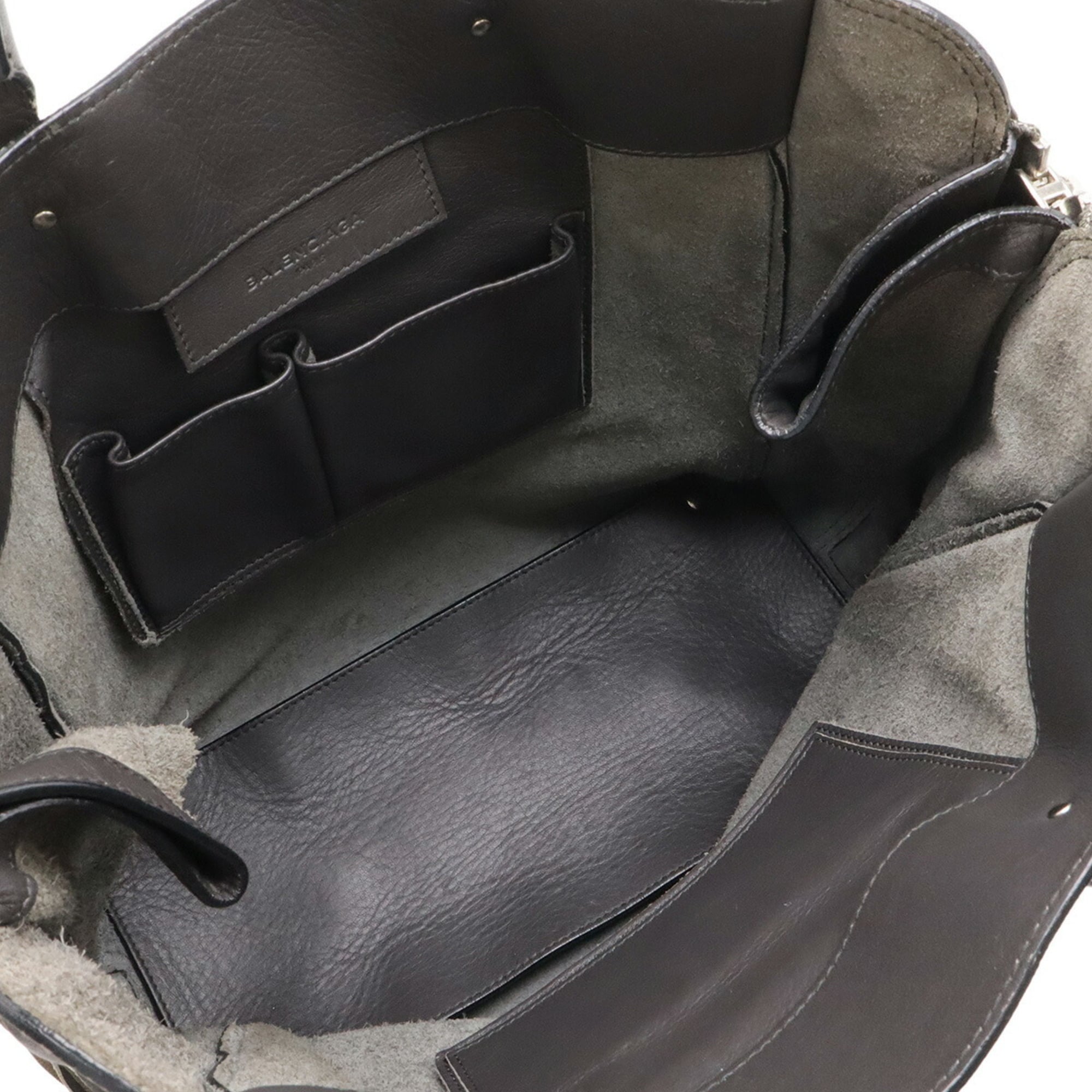 Balenciaga Paper Gray Leather Handbag Tote Bag (Pre-Owned)
