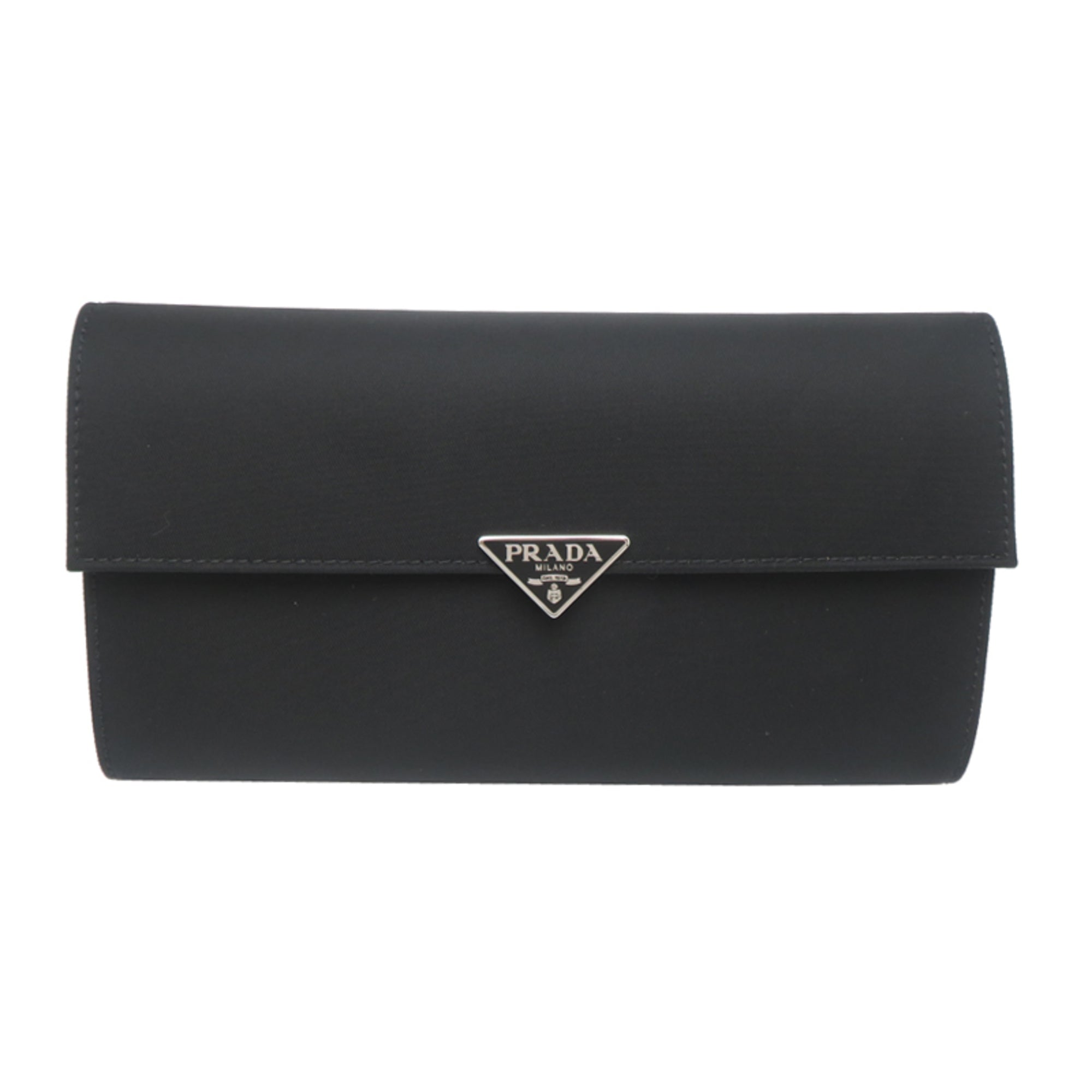 Prada Black Nylon Long Wallet (Bi-Fold) (Pre-Owned)