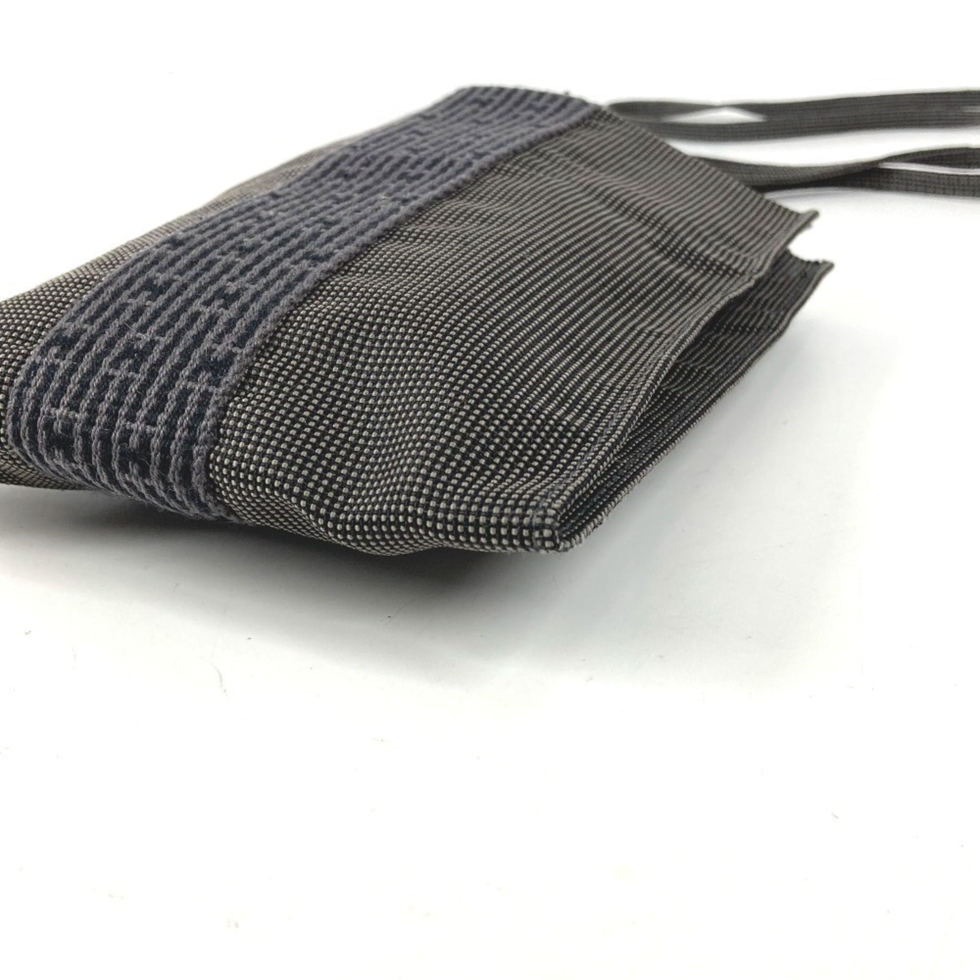 Hermes Her Line Gray Canvas Pochette Shoulder Bag (Pre-Owned)
