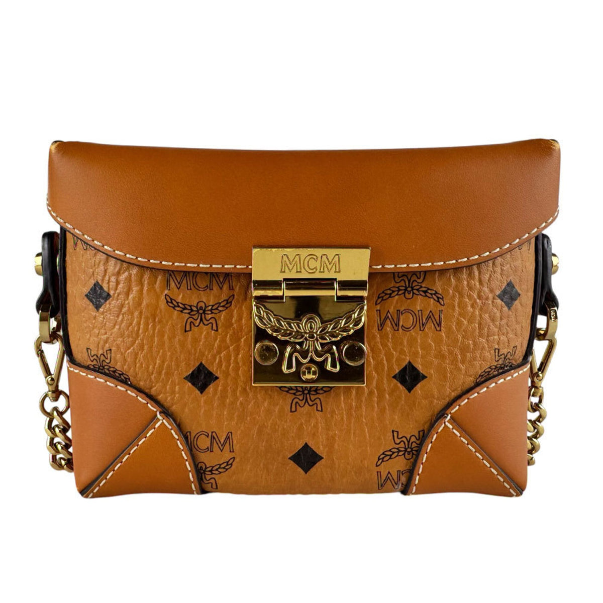 Mcm Brown Leather Shoulder Bag (Pre-Owned)