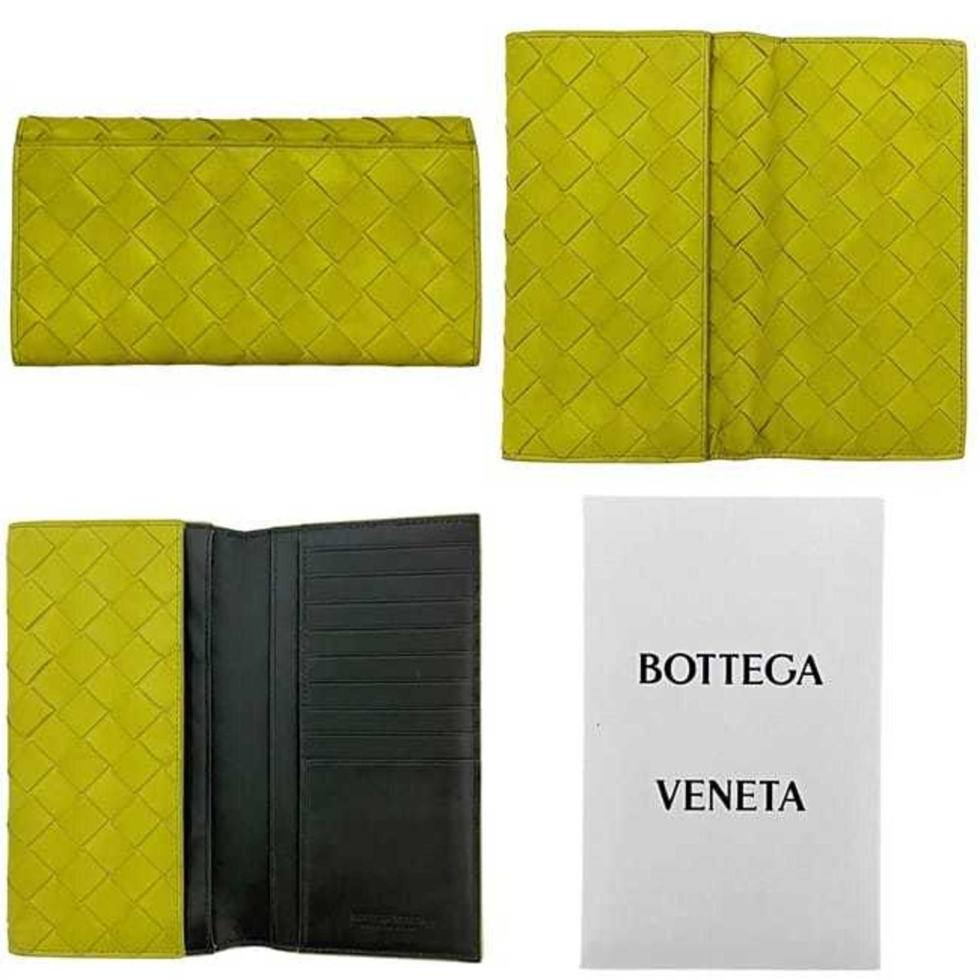 Bottega Veneta Yellow Leather Long Wallet (Bi-Fold) (Pre-Owned)