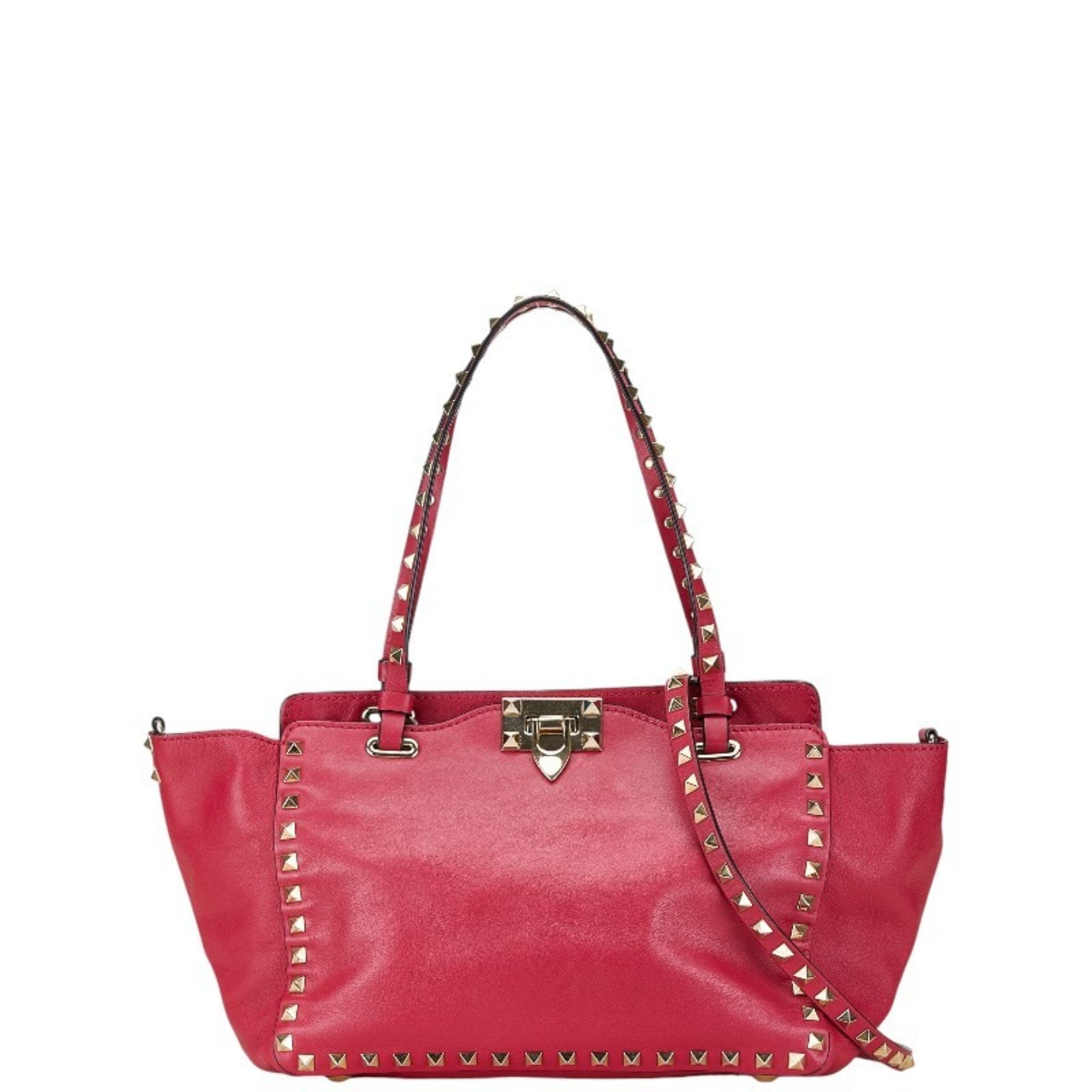 Valentino Pink Leather Shoulder Bag Tote Bag (Pre-Owned)