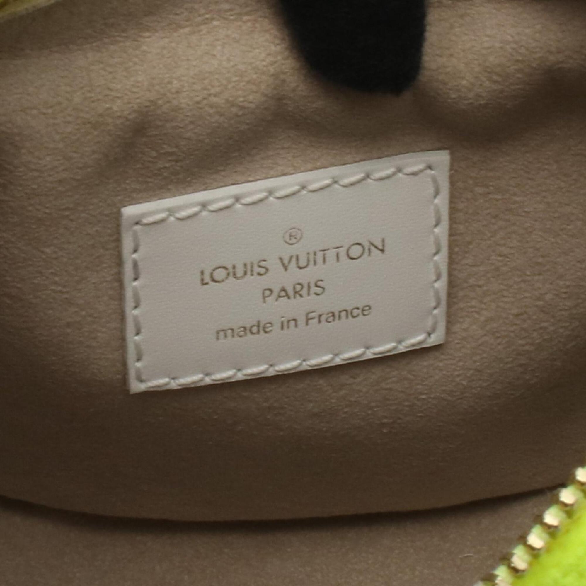 Louis Vuitton White Yellow Monogram Jacquard Fabric Leather Handbag Shoulder Bag (Pre-Owned)