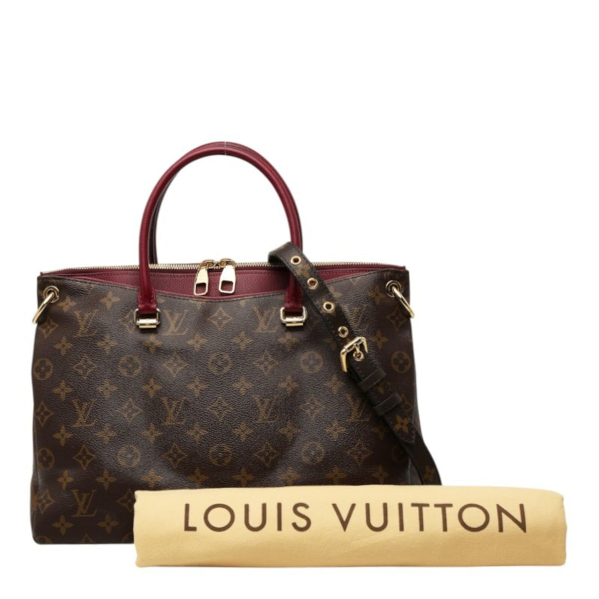 Louis Vuitton Brown Purple Raisin Leather Handbag Shoulder Bag (Pre-Owned)