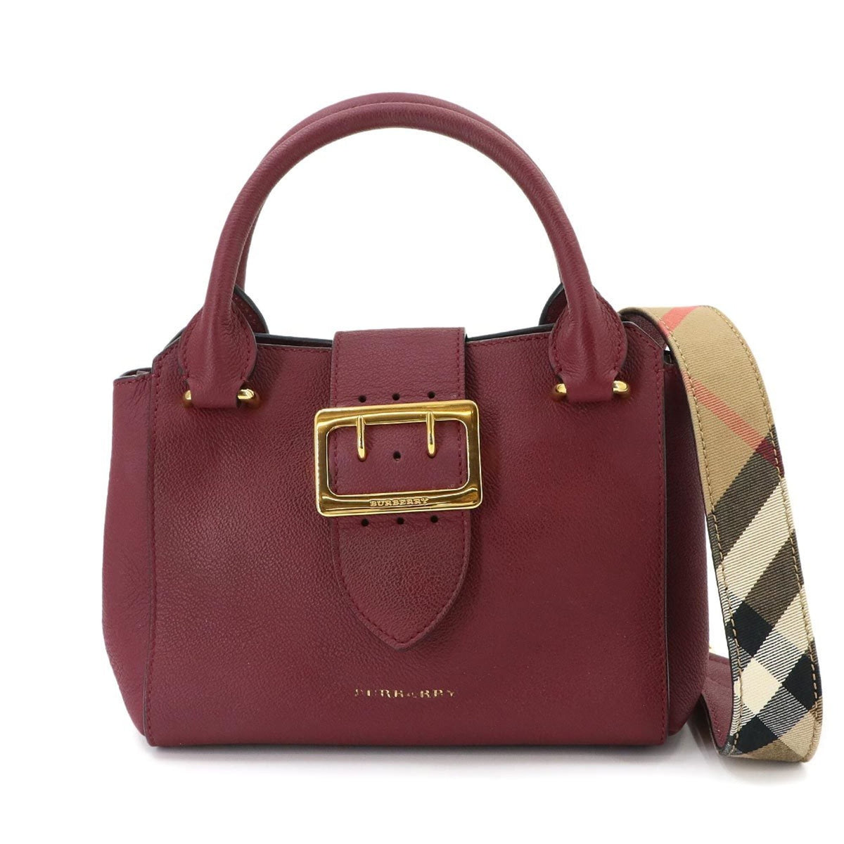 Burberry Bordeaux Leather Handbag (Pre-Owned)