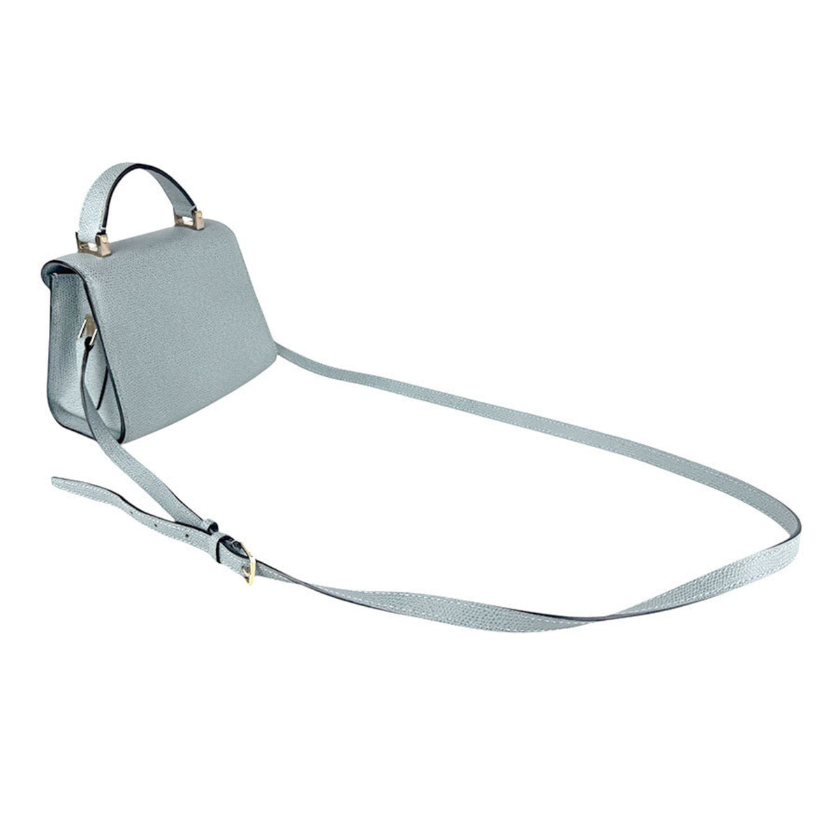 Valextra Blue Gray Leather Handbag (Pre-Owned)