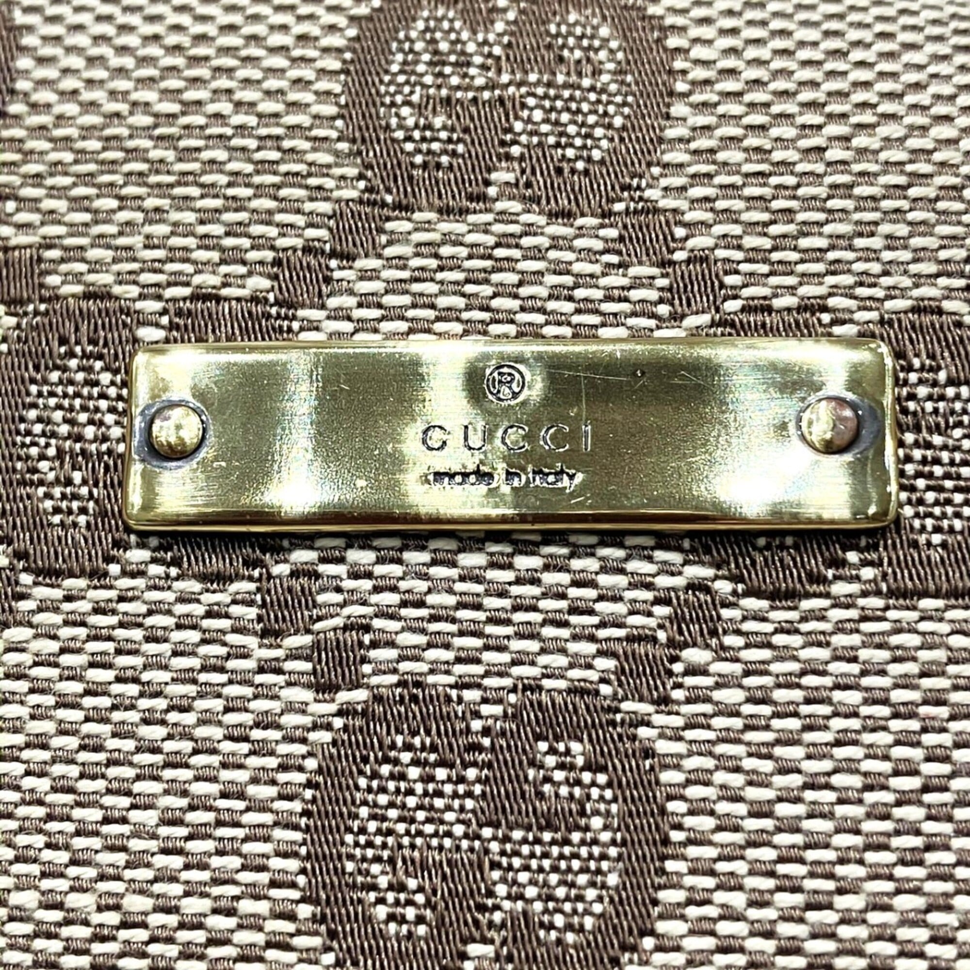 Gucci Gg Canvas Beige Brown Gg Canvas Shoulder Bag (Pre-Owned)