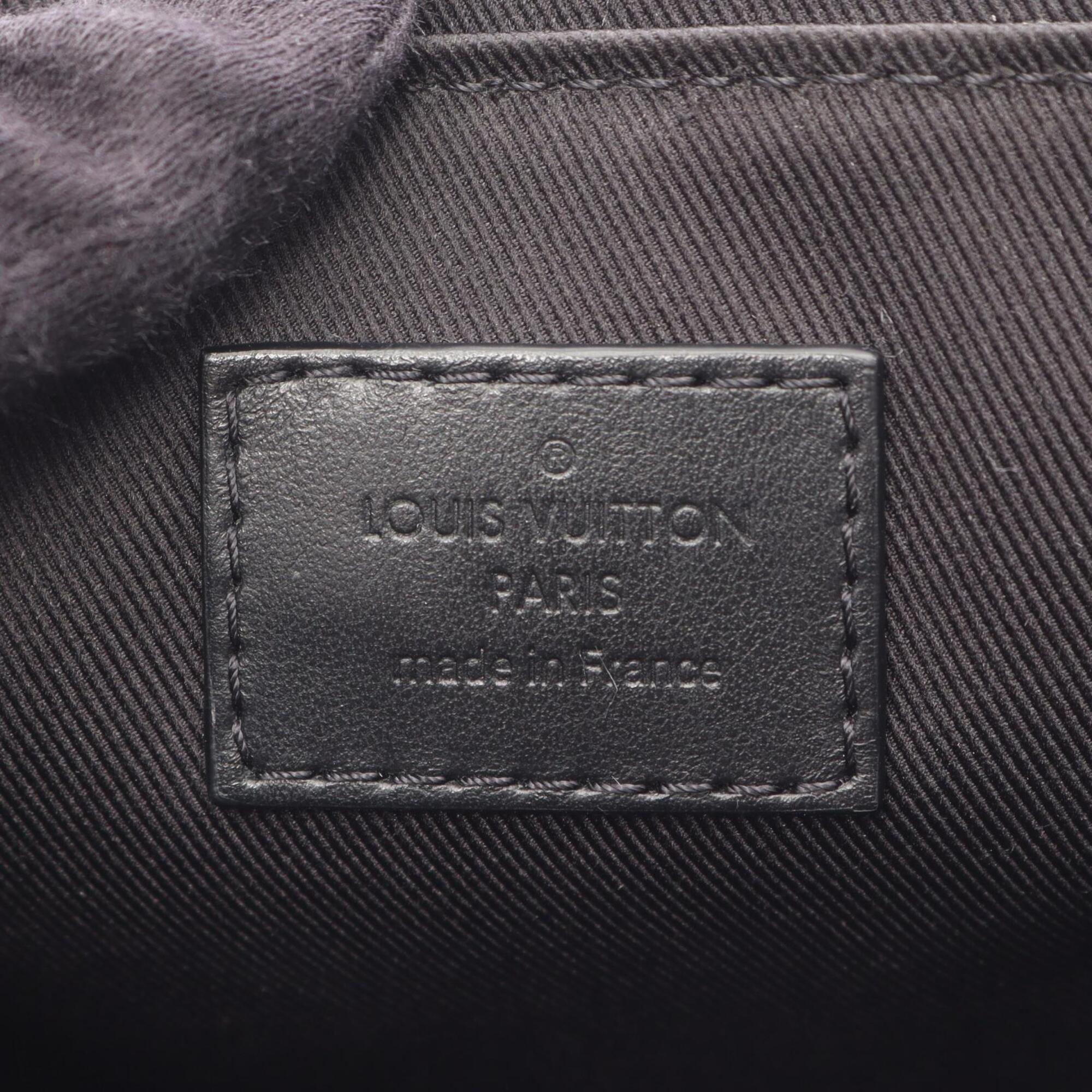 Louis Vuitton Black Coated Canvas Leather Handbag Shoulder Bag (Pre-Owned)