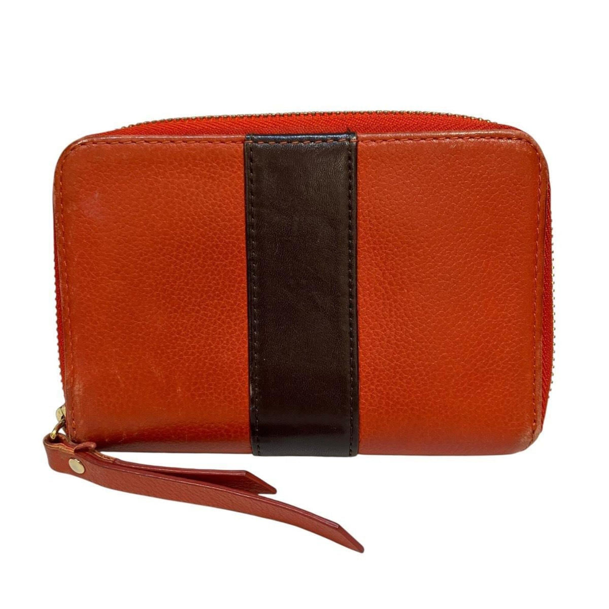 Christian Louboutin Brown Orange Leather Wallet (Bi-Fold) (Pre-Owned)