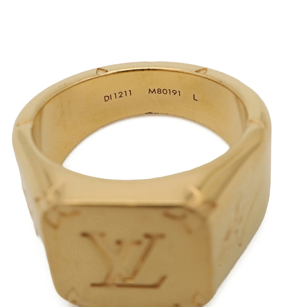 Louis Vuitton Gold Gold Plating Band Ring (Pre-Owned)