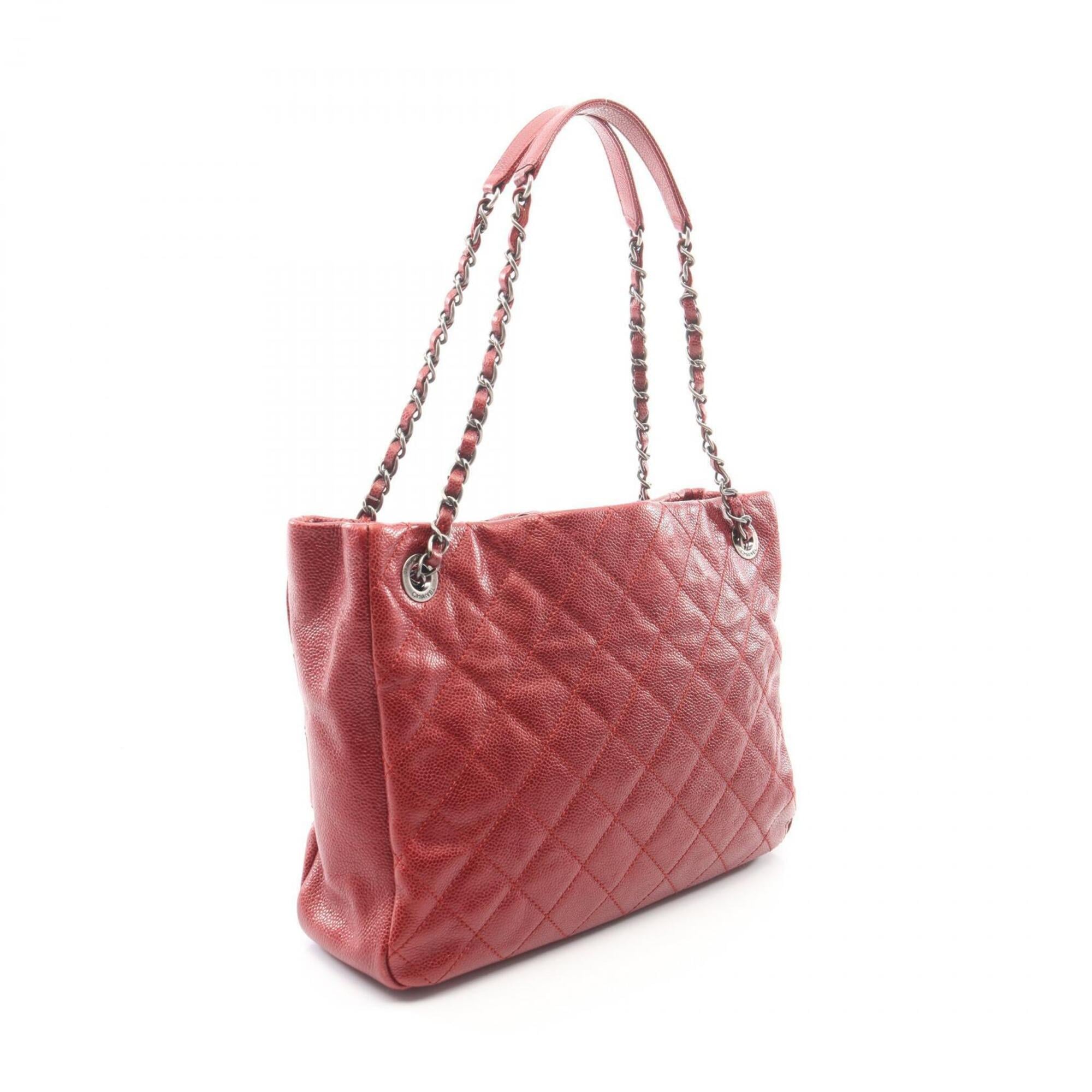 Chanel Bordeaux Grained Calfskin Handbag Tote Bag (Pre-Owned)