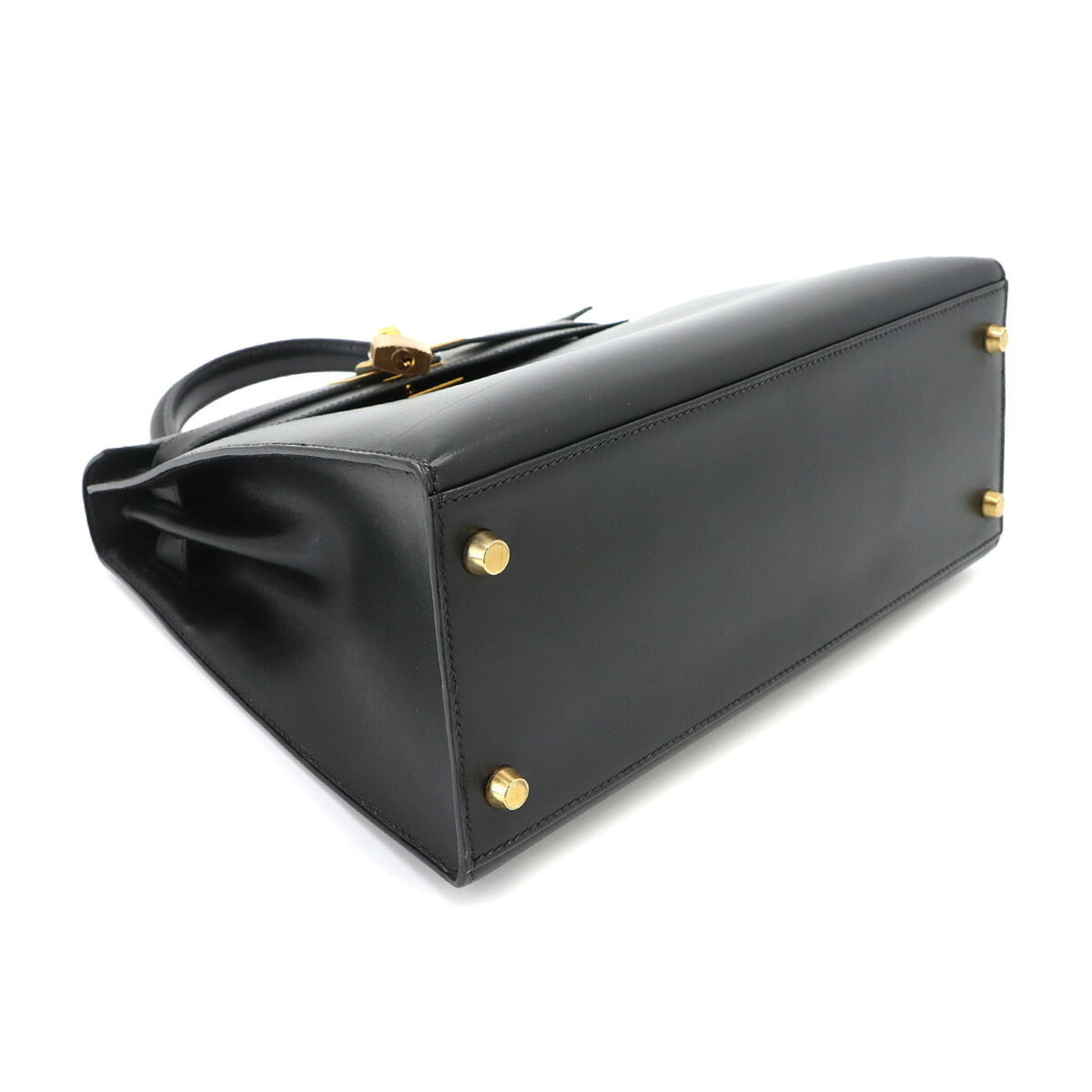 Hermes Kelly Black Box Calf Leather Handbag (Pre-Owned)