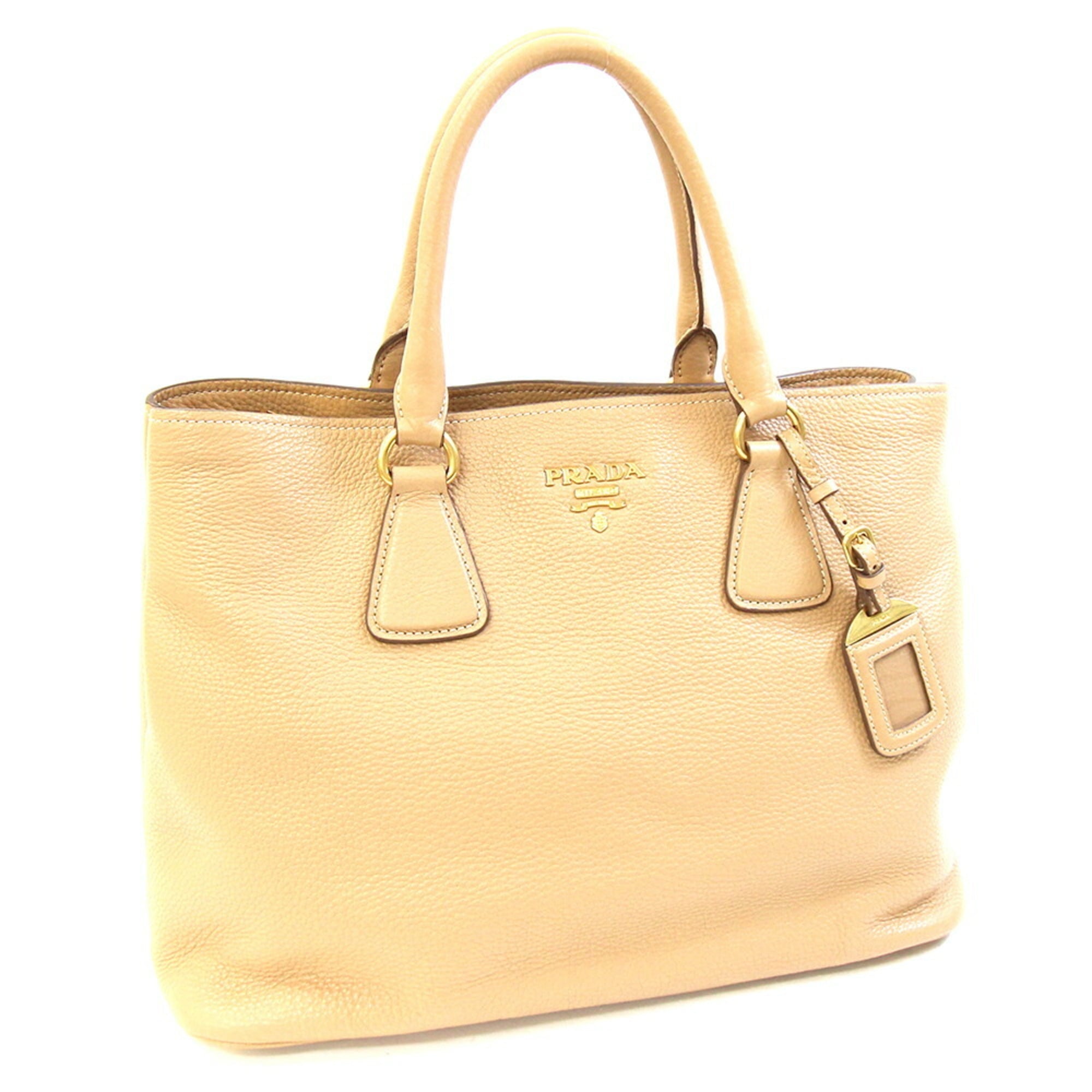 Prada Beige Leather Handbag Tote Bag (Pre-Owned)