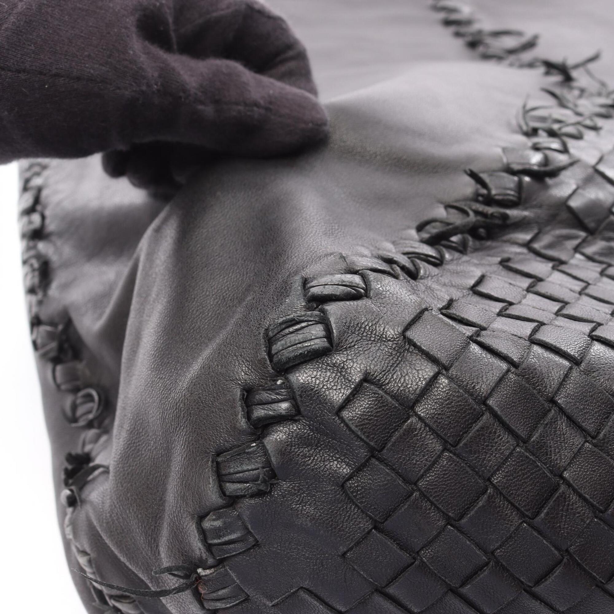 Bottega Veneta Black Intrecciato Handbag Tote Bag (Pre-Owned)