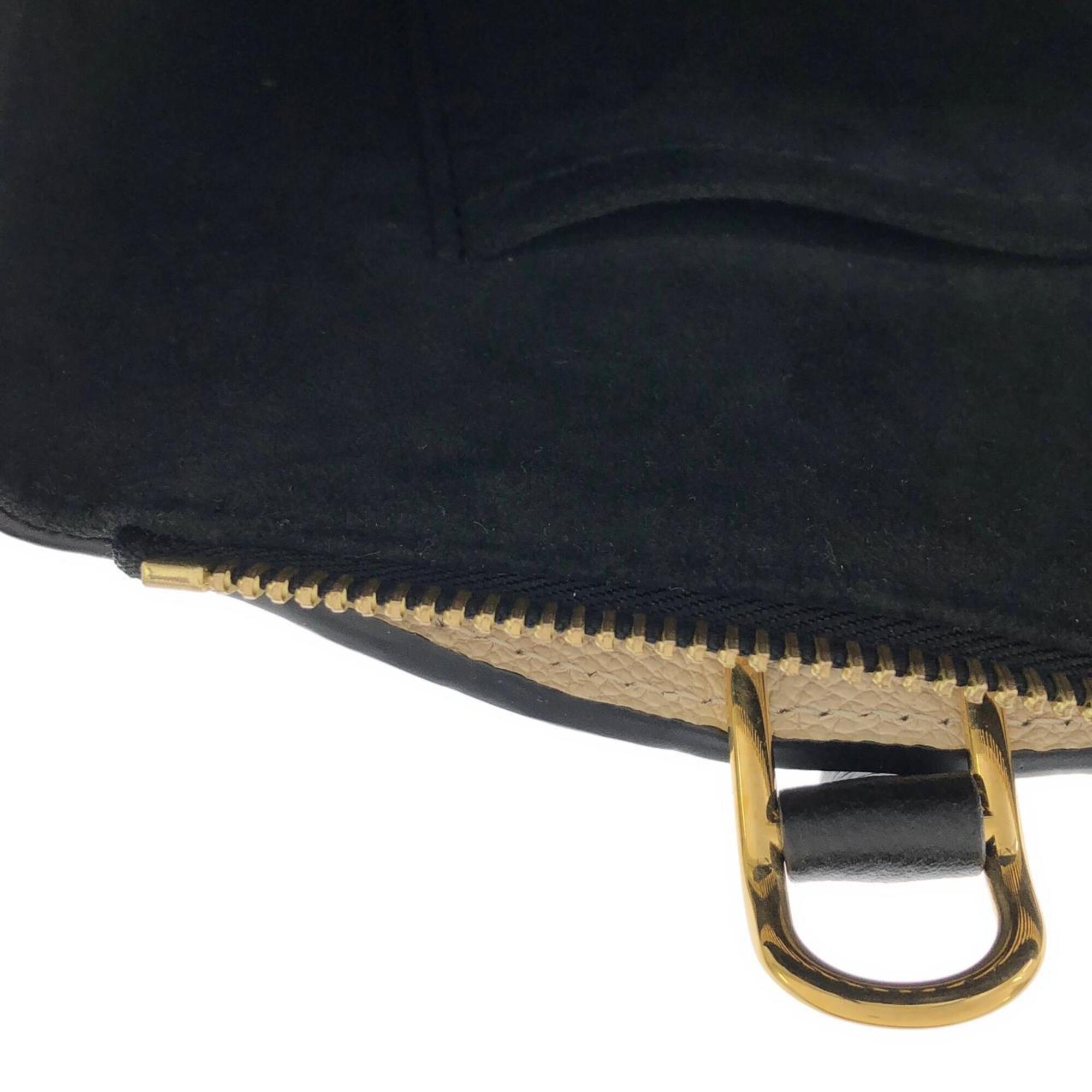 Louis Vuitton Beige Black Leather Handbag (Pre-Owned)