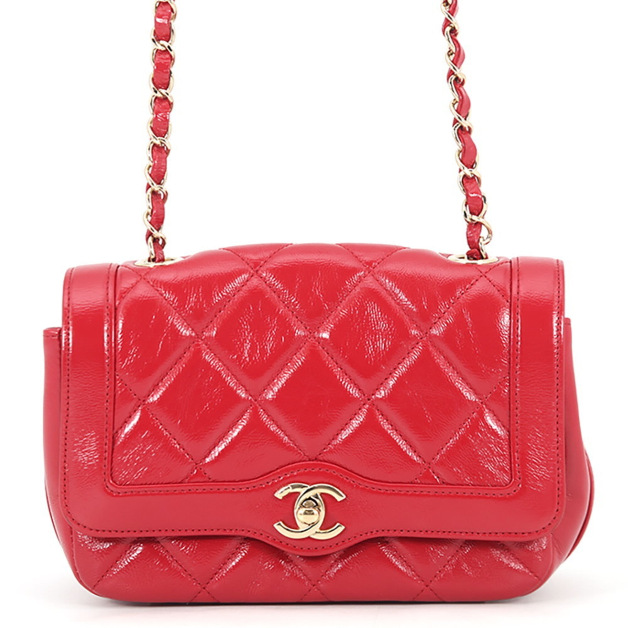 Chanel Matelasse Red Color Handbag Shoulder Bag (Pre-Owned)