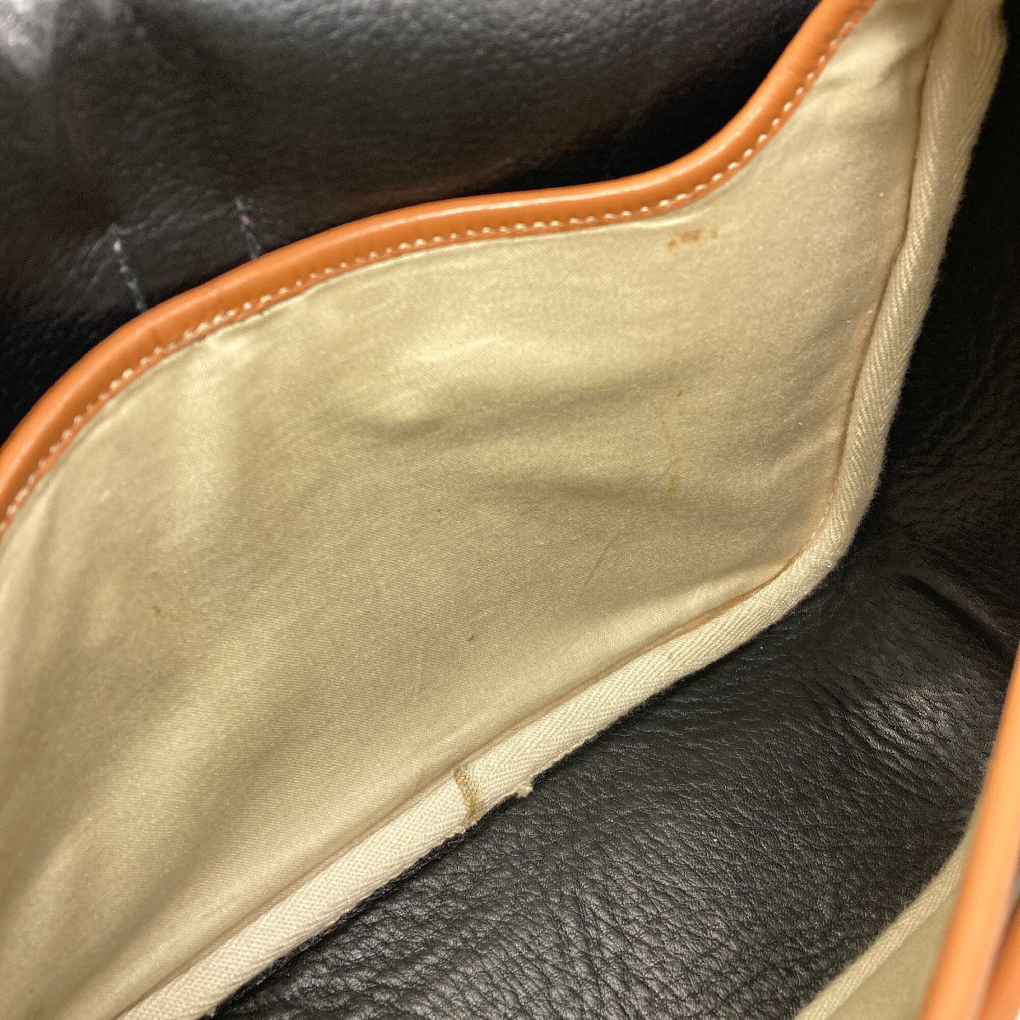 Hermes Black Brown Leather Shoulder Bag (Pre-Owned)