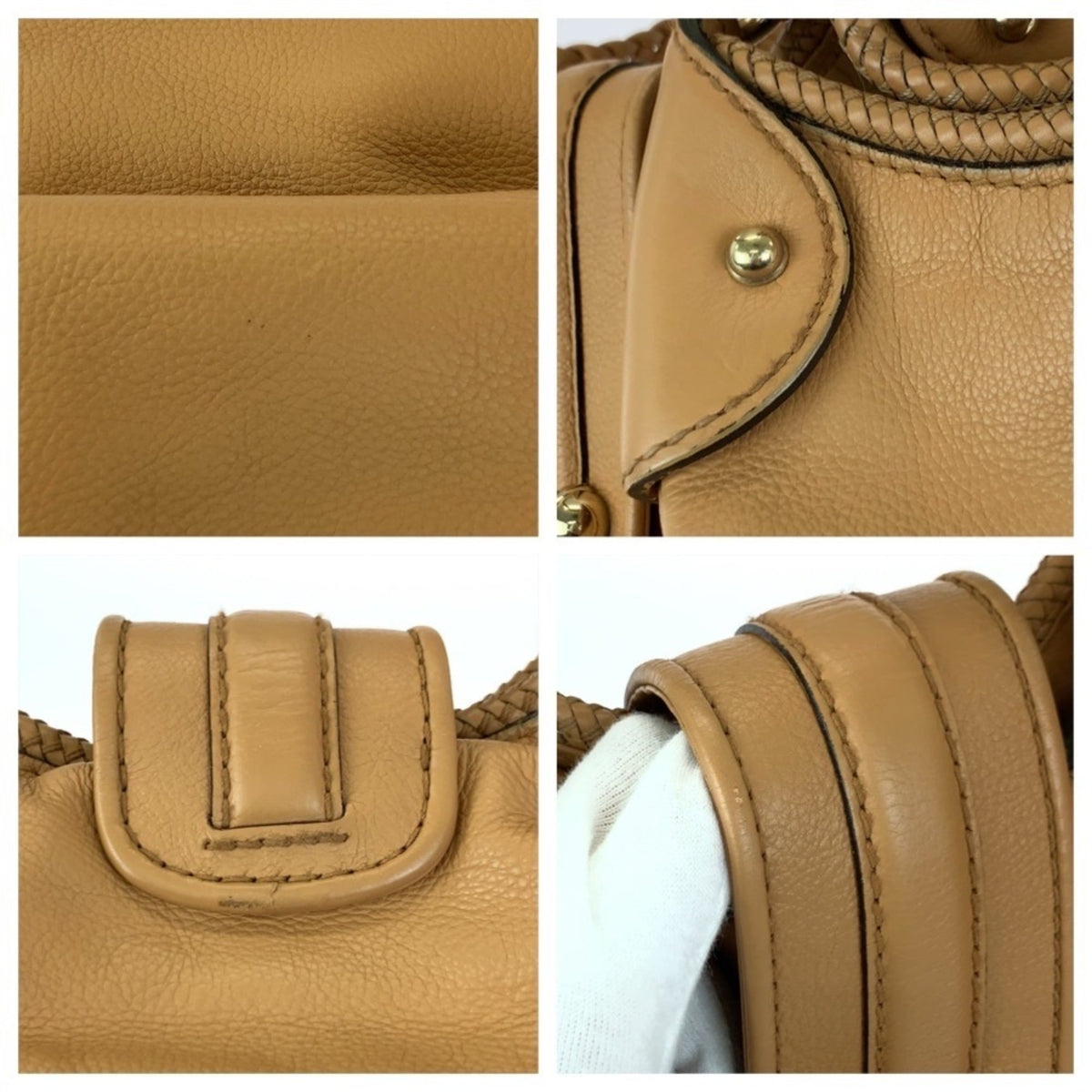 Gucci Light Brown Leather Shoulder Bag Tote Bag (Pre-Owned)
