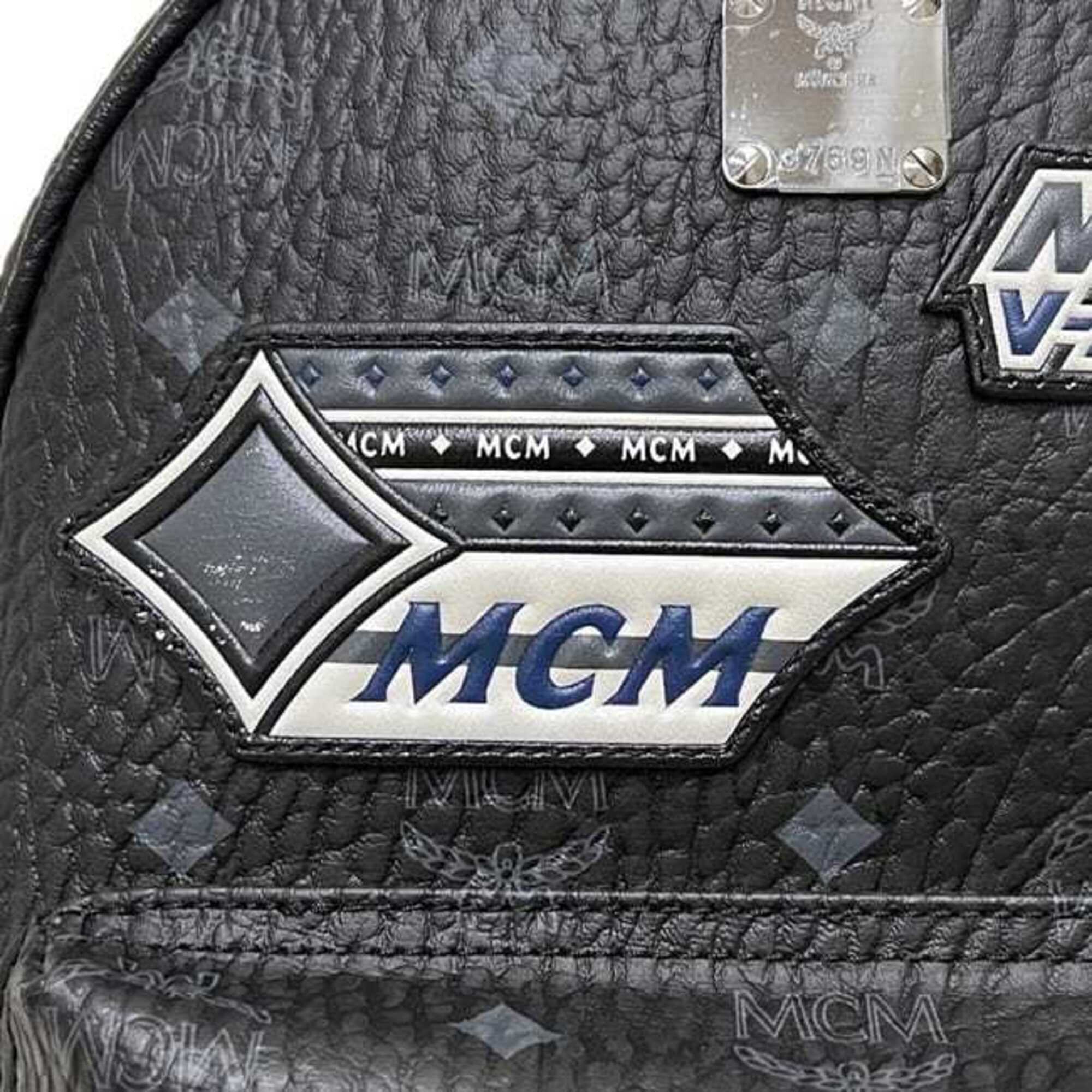 Mcm Black Leather Backpack (Pre-Owned)