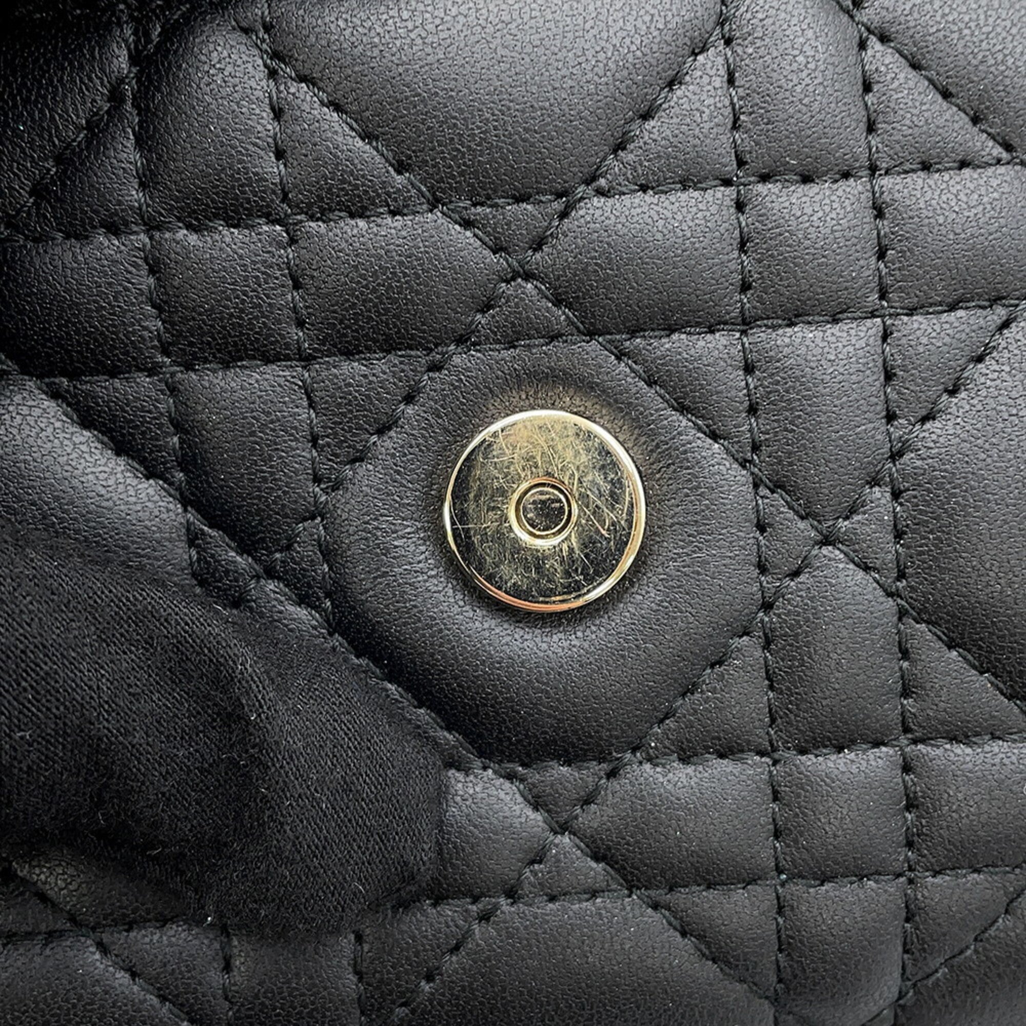 Christian Dior Black Leather Shoulder Bag (Pre-Owned)