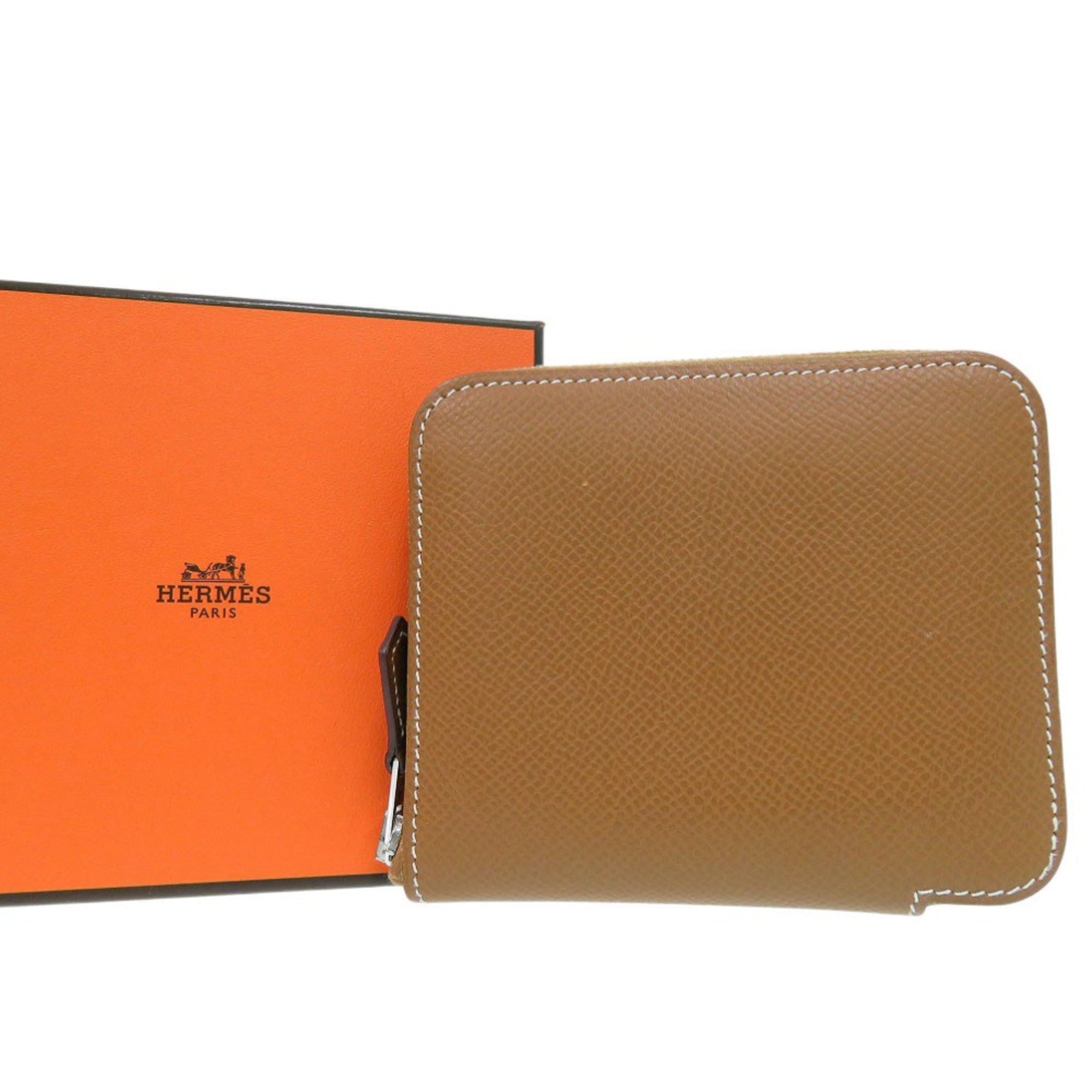 Hermes Brown Leather Coin Purse/Coin Case (Pre-Owned)