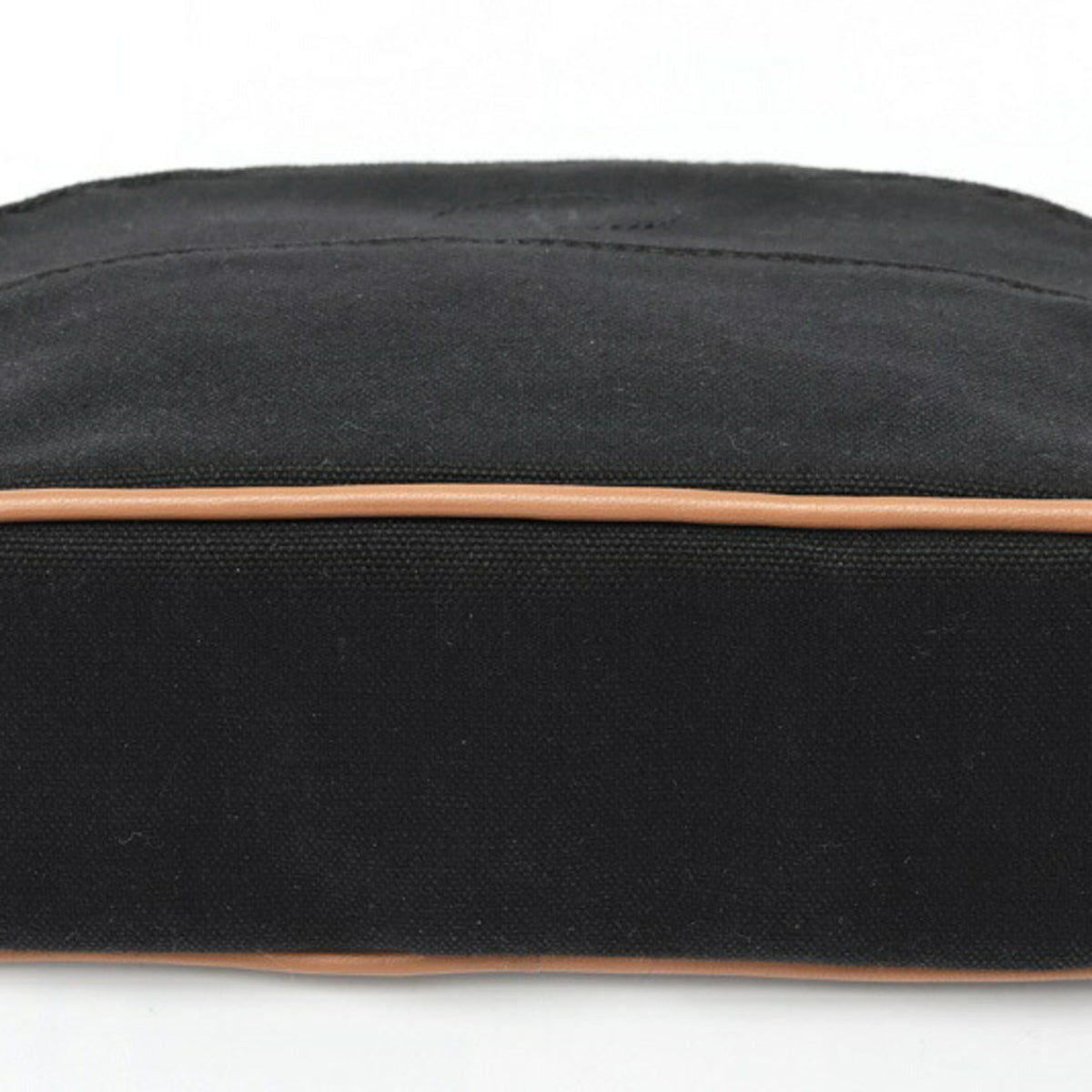 Hermes Black Canvas Leather Pouch (Pre-Owned)