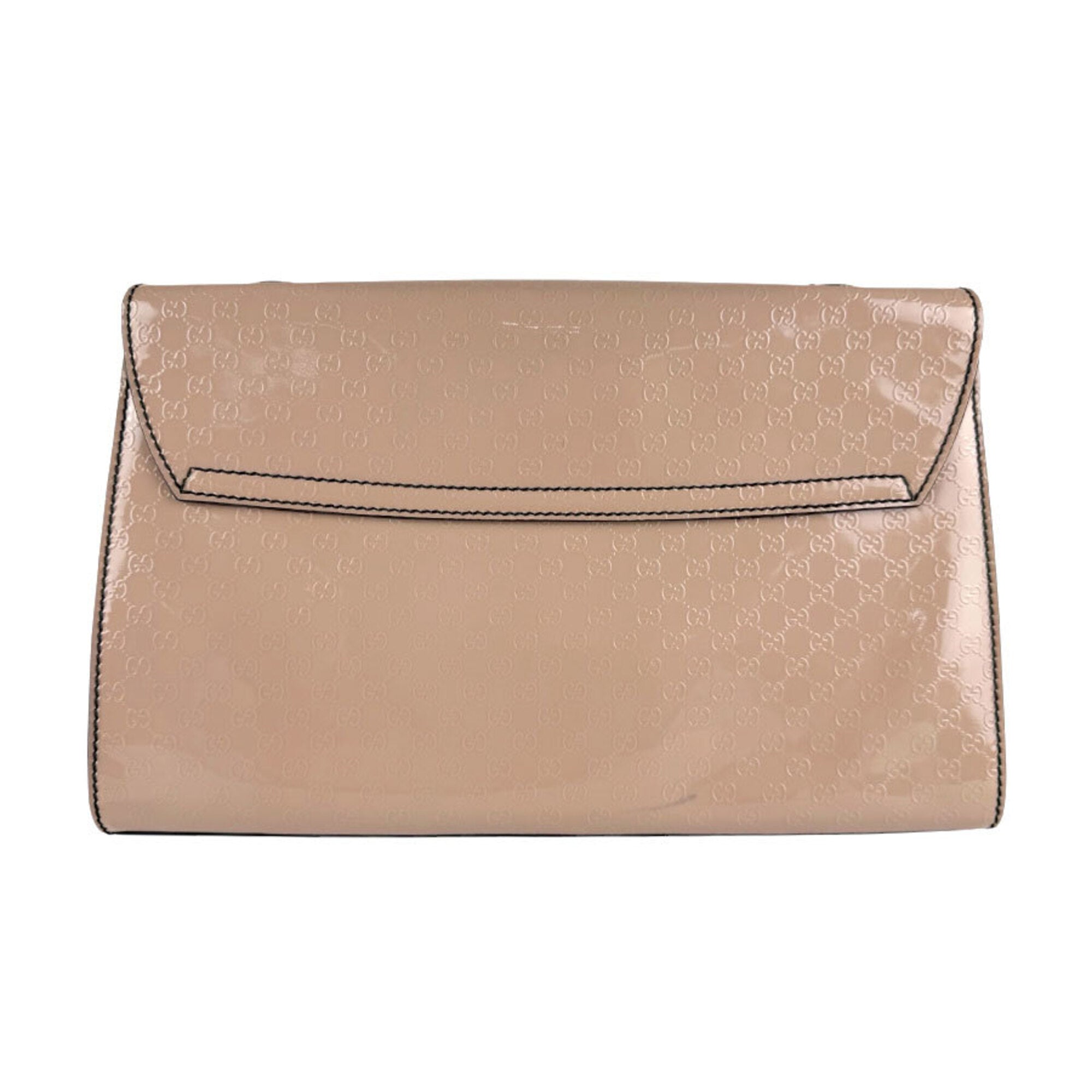Gucci Pink Beige Patent Leather Shoulder Bag (Pre-Owned)