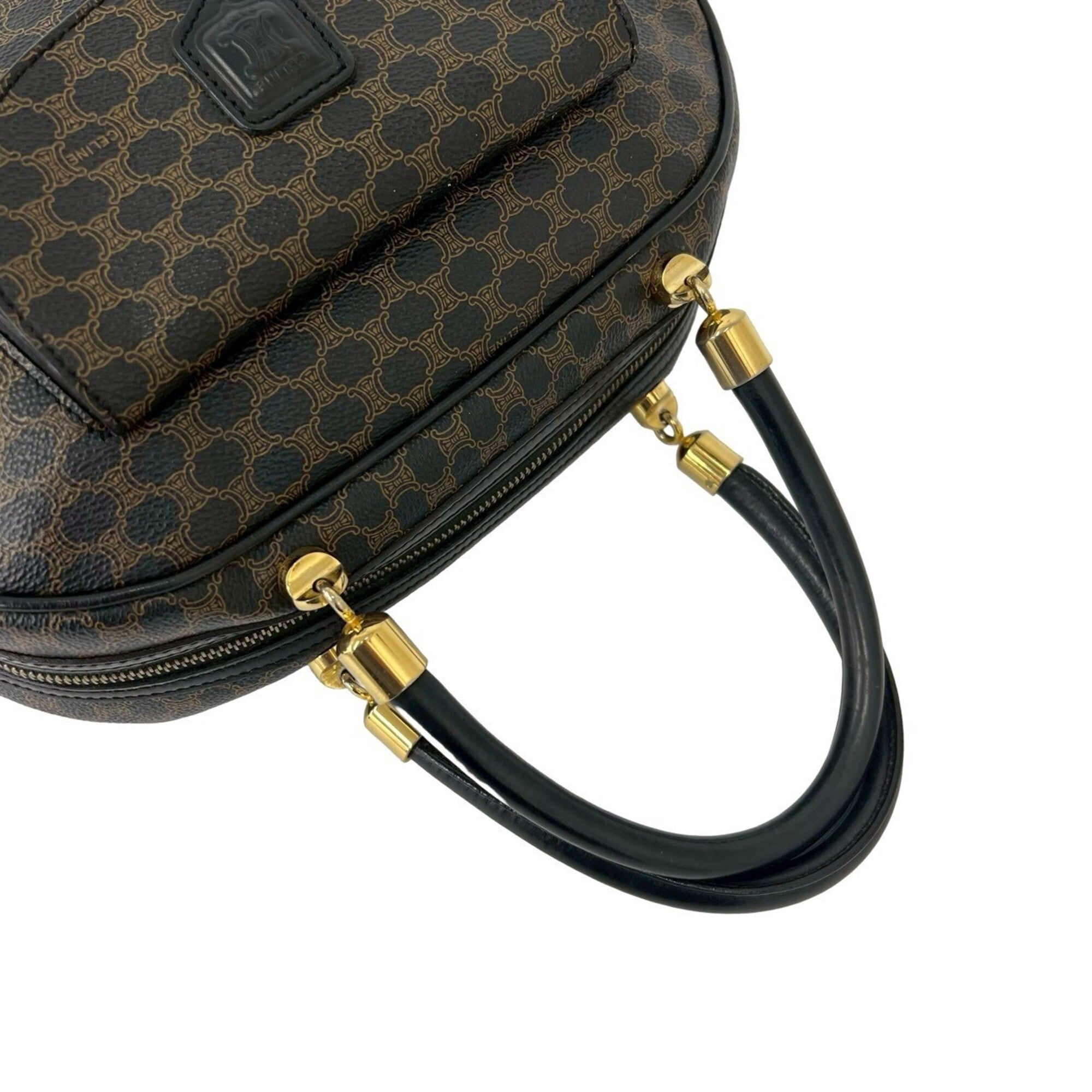 Celine Brown Leather Pvc Boston Bag Handbag (Pre-Owned)