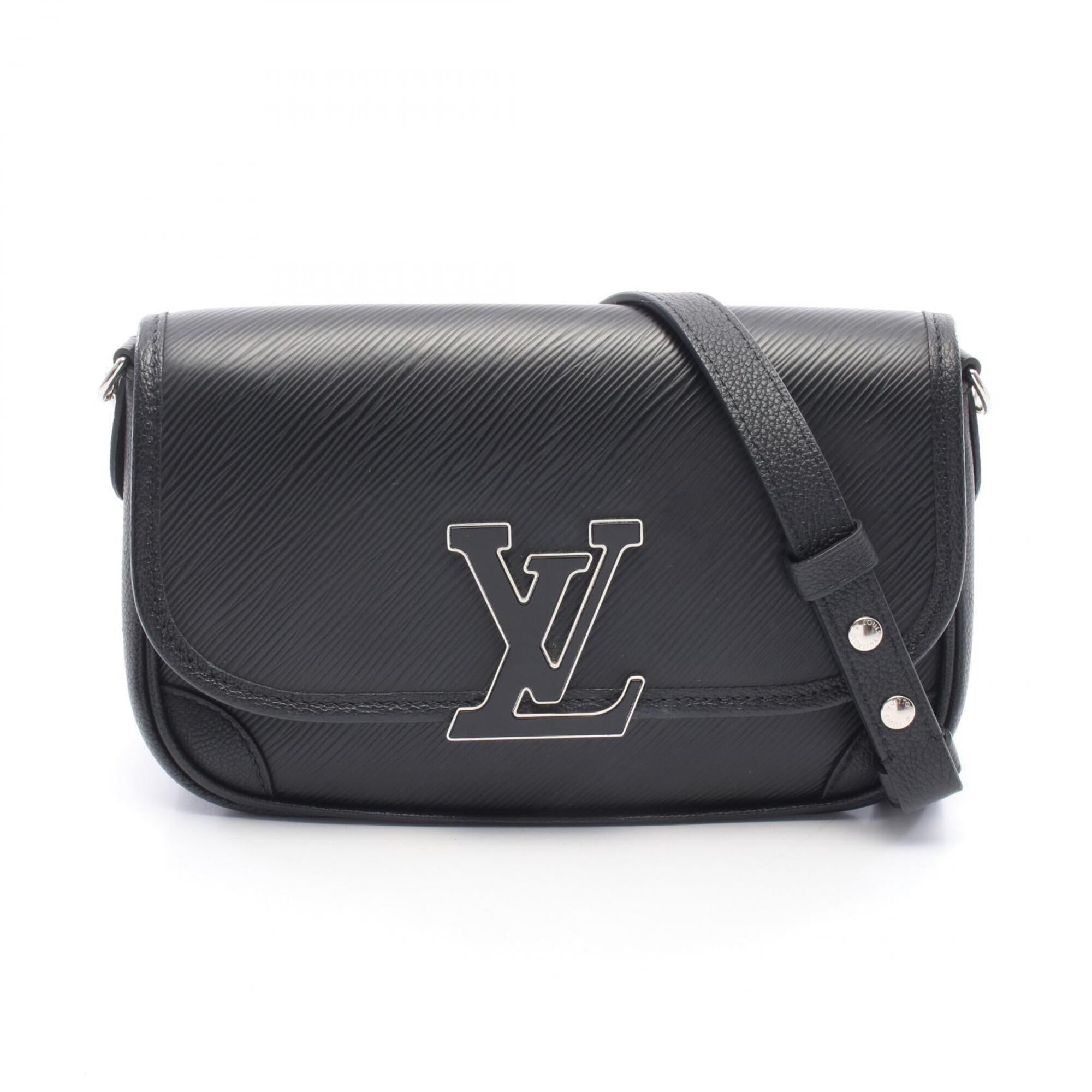 Louis Vuitton Black Leather Handbag Shoulder Bag (Pre-Owned)