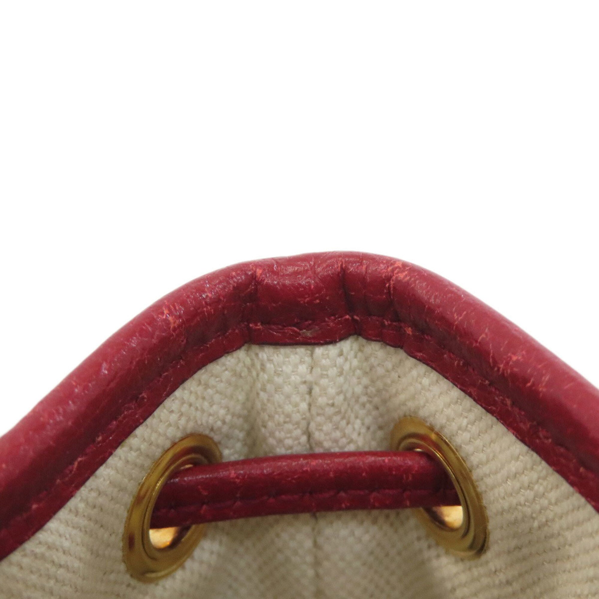 Gucci Brown Red Color Pvc Leather Shoulder Bag (Pre-Owned)