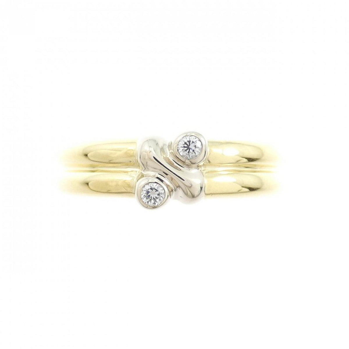 Tiffany White Gold Yellow Gold Yellow Gold (18K) White Gold (18K) Band Ring (Pre-Owned)