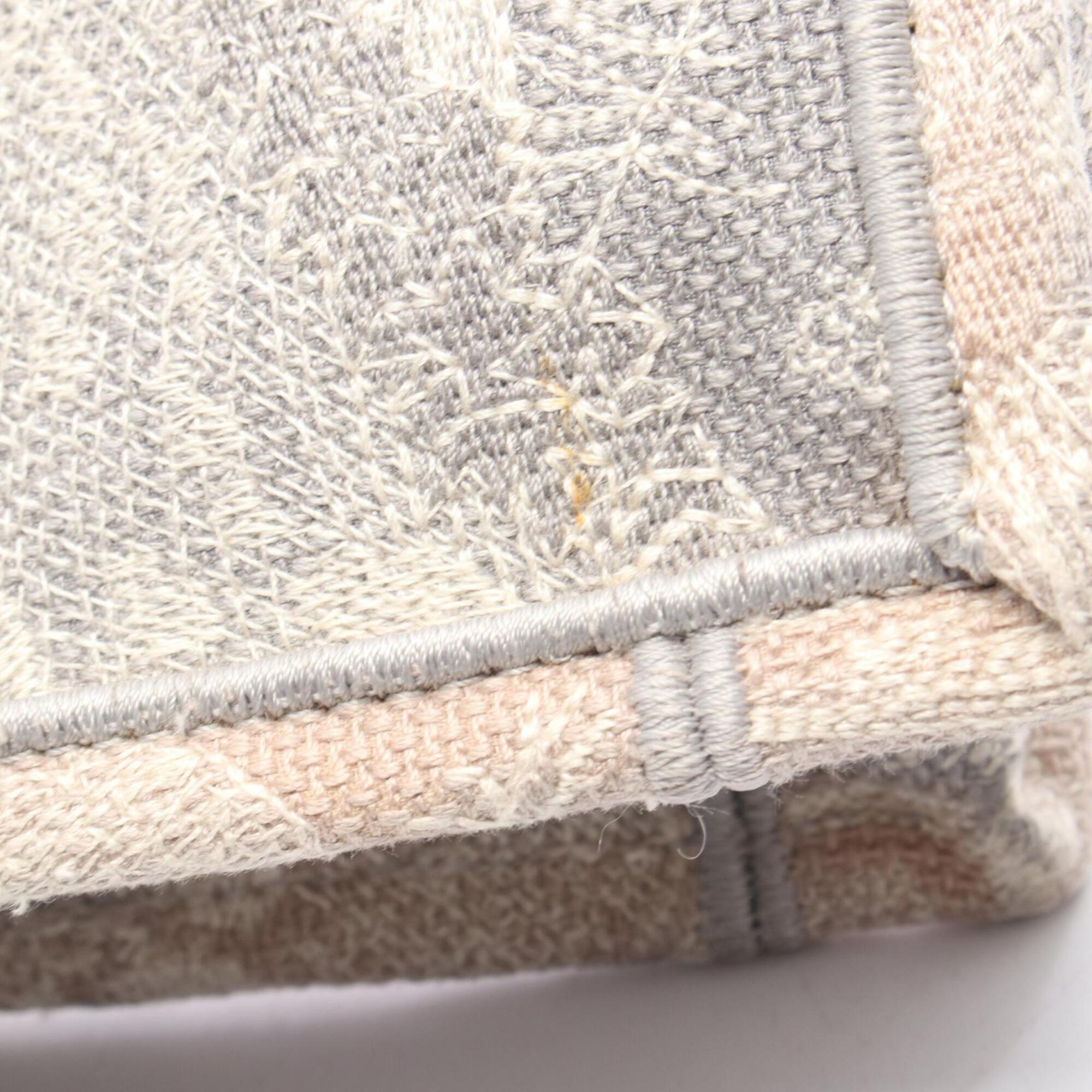 Christian Dior Gray White Canvas Handbag Tote Bag (Pre-Owned)