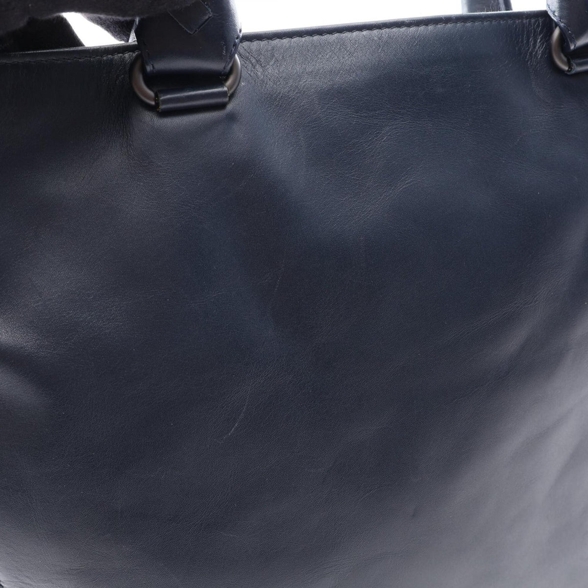 Bottega Veneta Navy Leather Handbag Tote Bag (Pre-Owned)